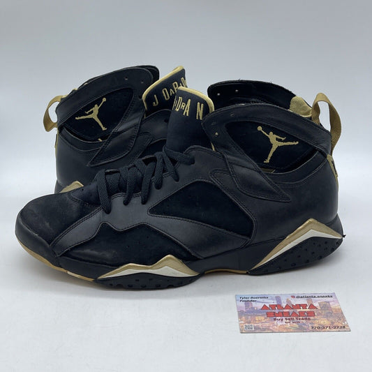 Size 13 - Air Jordan 7 Retro Golden Moments Black Suede Leather (304775-030)