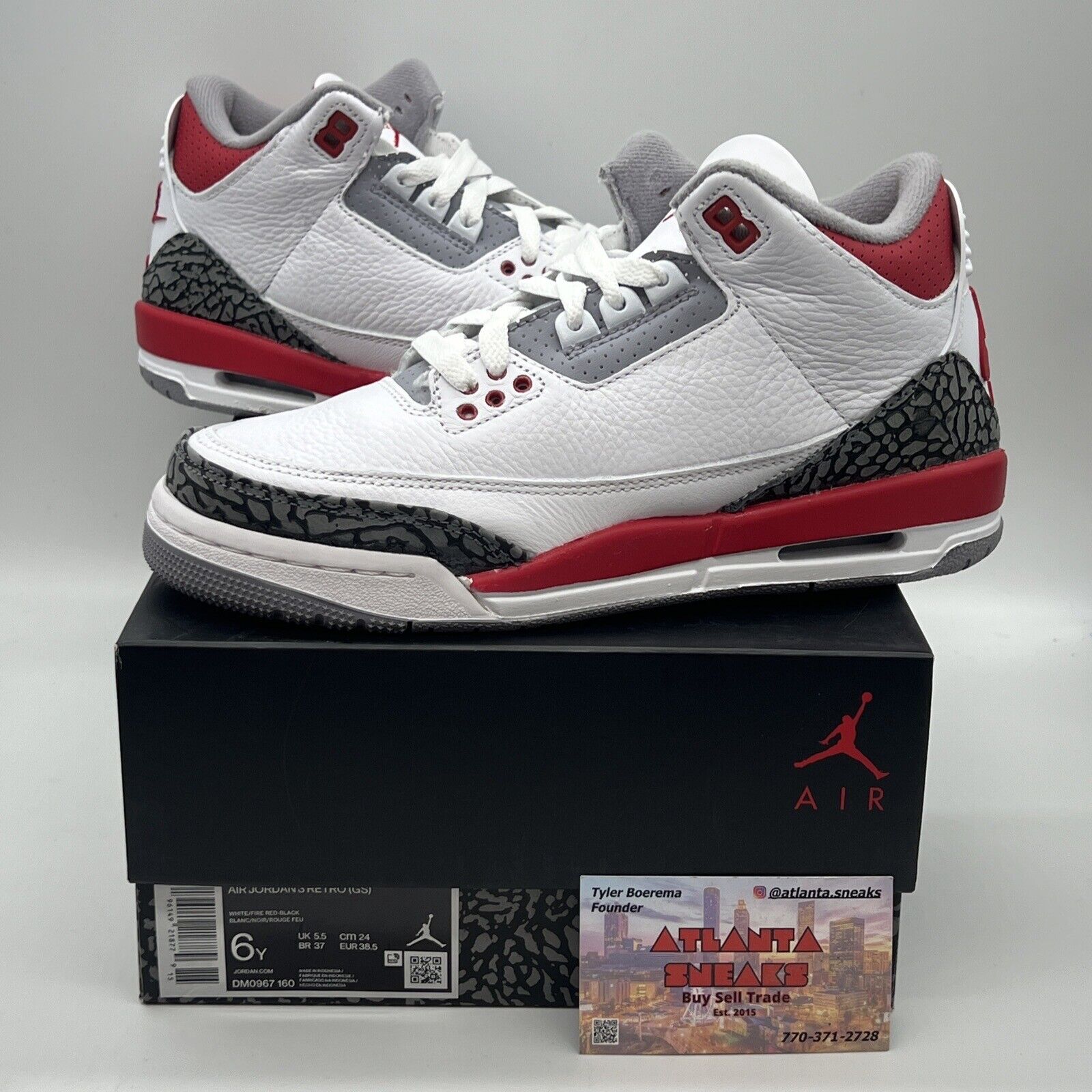 Size 6 - Jordan 3 Retro Mid Fire Red Brand New Og All Red White Cement