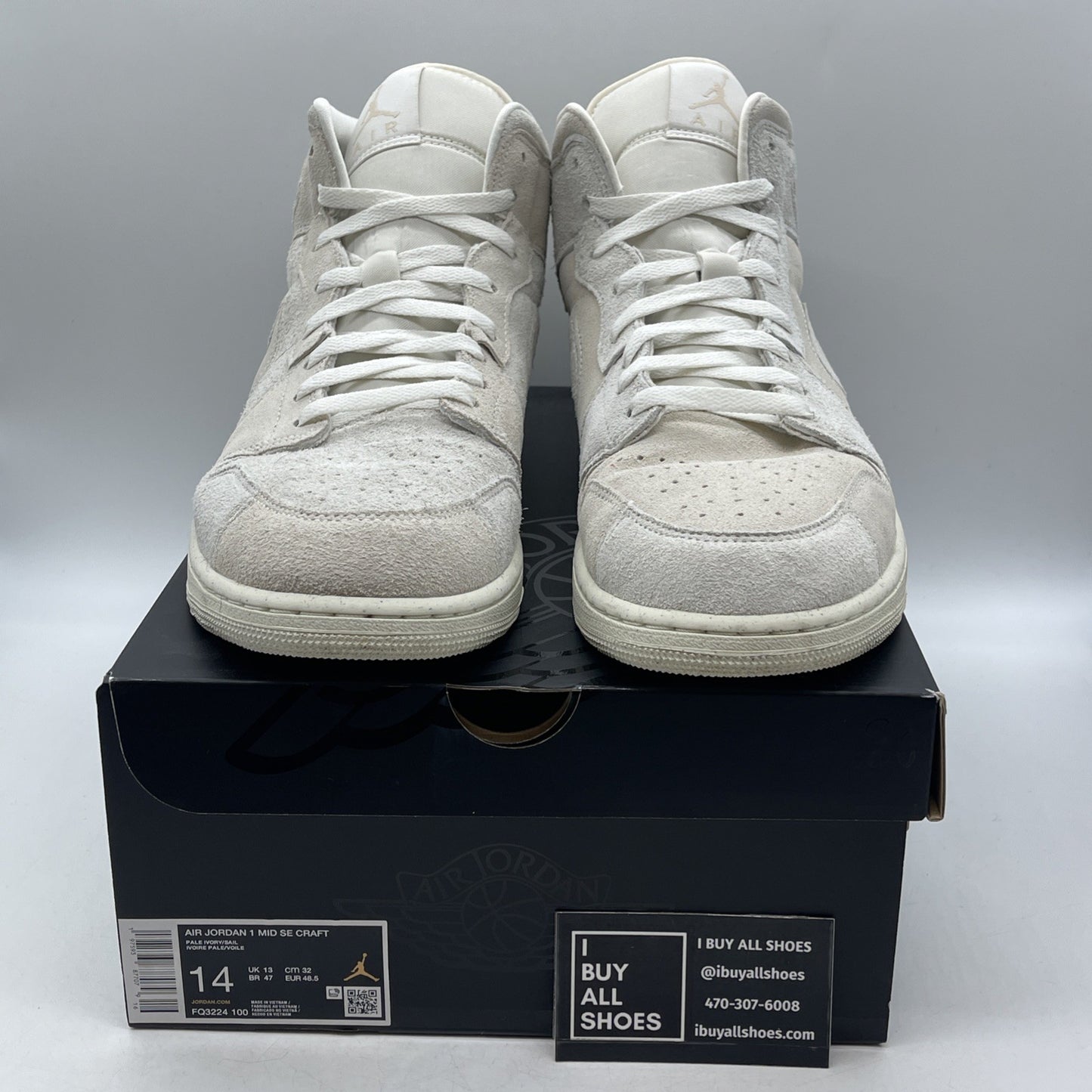 Size 14 - Air Jordan 1 SE Craft Mid Pale Ivory (FQ3224-100)