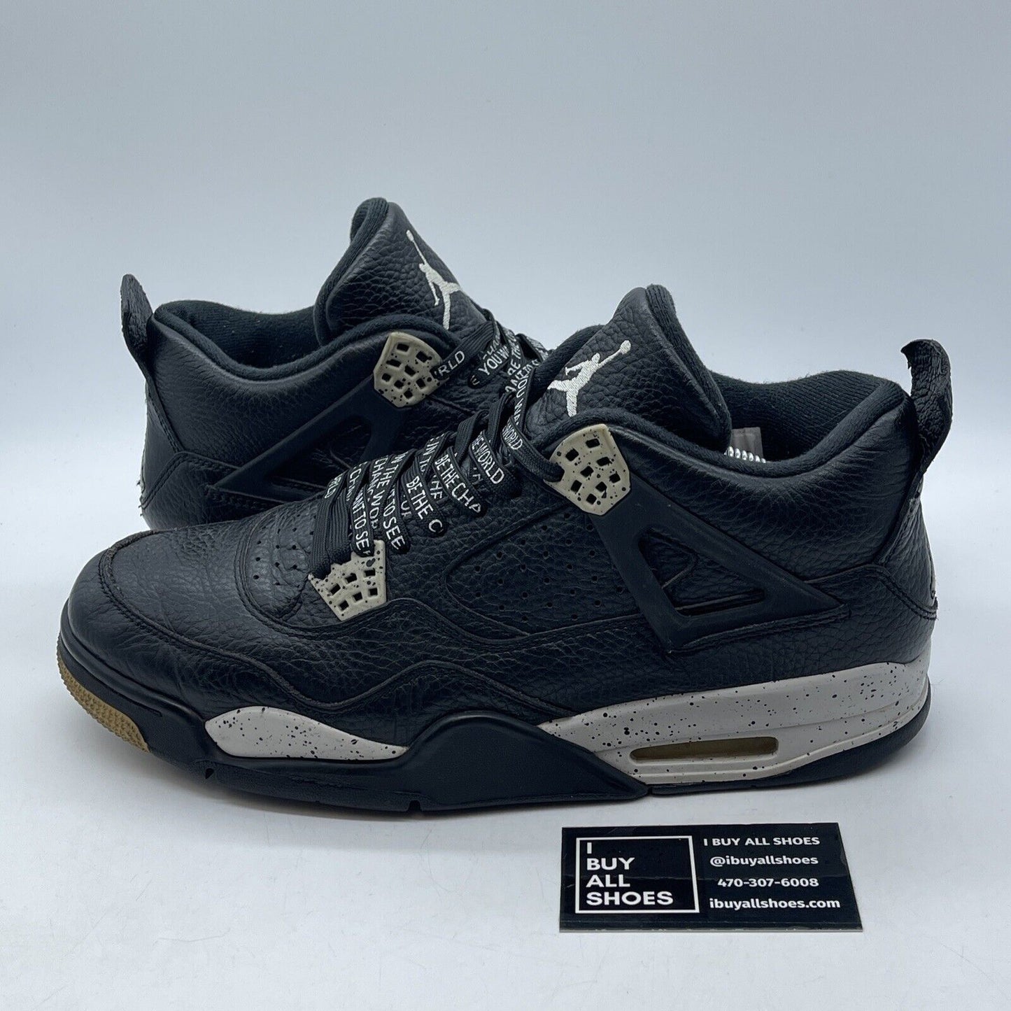 Size 11.5 - Jordan 4 Retro LS oreo Black Chewy Leather (314254-003)