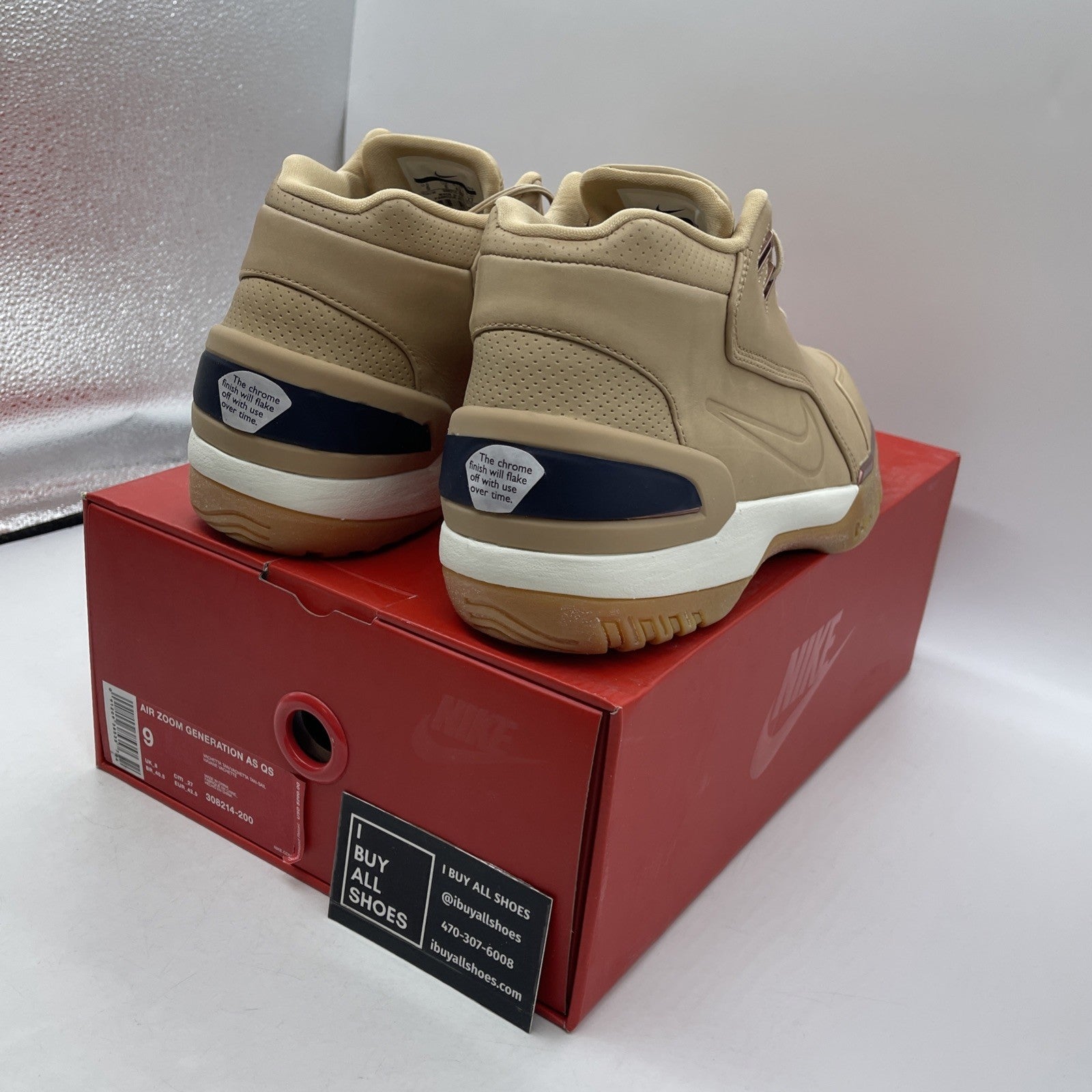Size 9 - Nike Air Zoom Generation QS All Star Vachetta Tan (308214-200)
