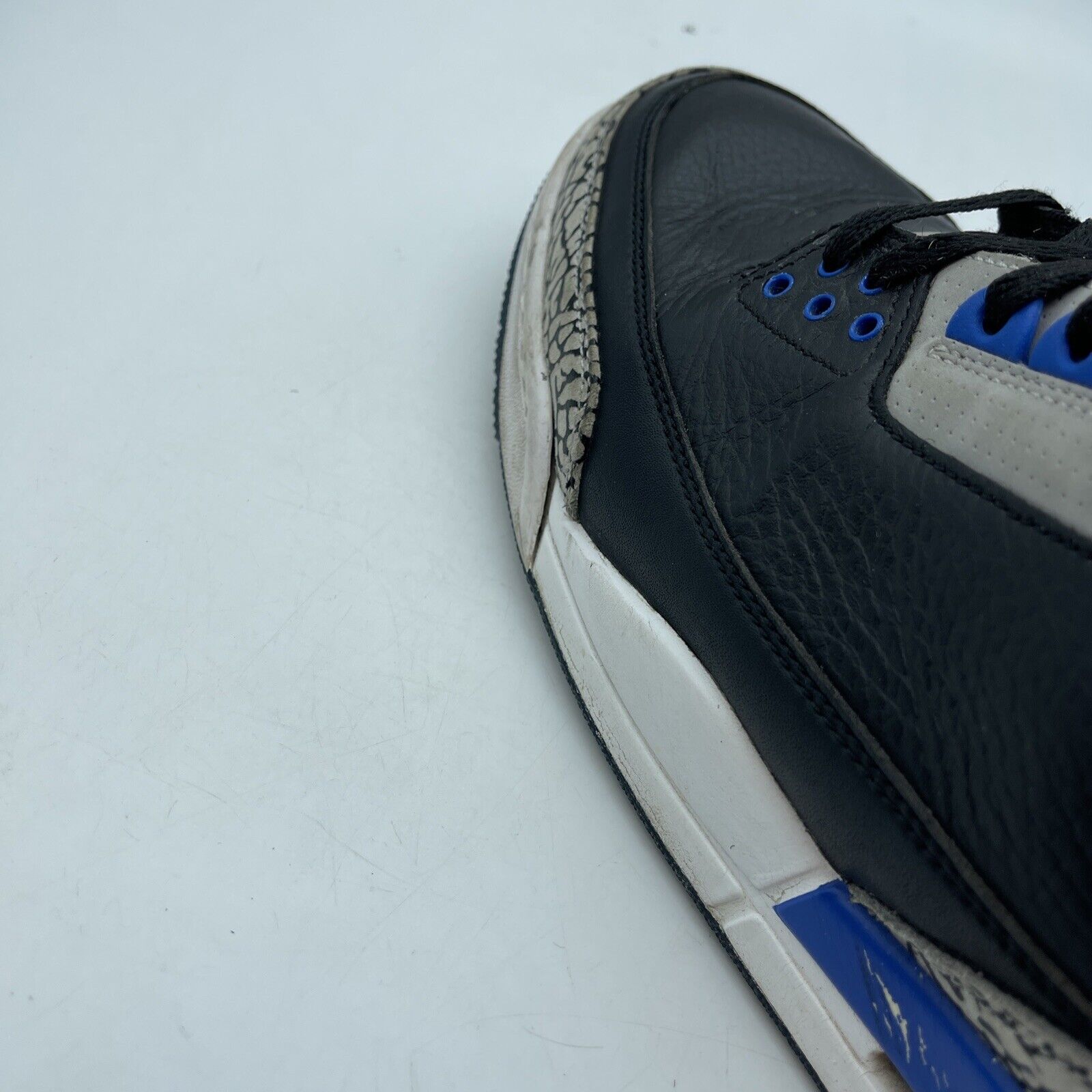 Size 12 - Air Jordan 3 Retro Sport Blue White Black Leather Grey (136064-007)