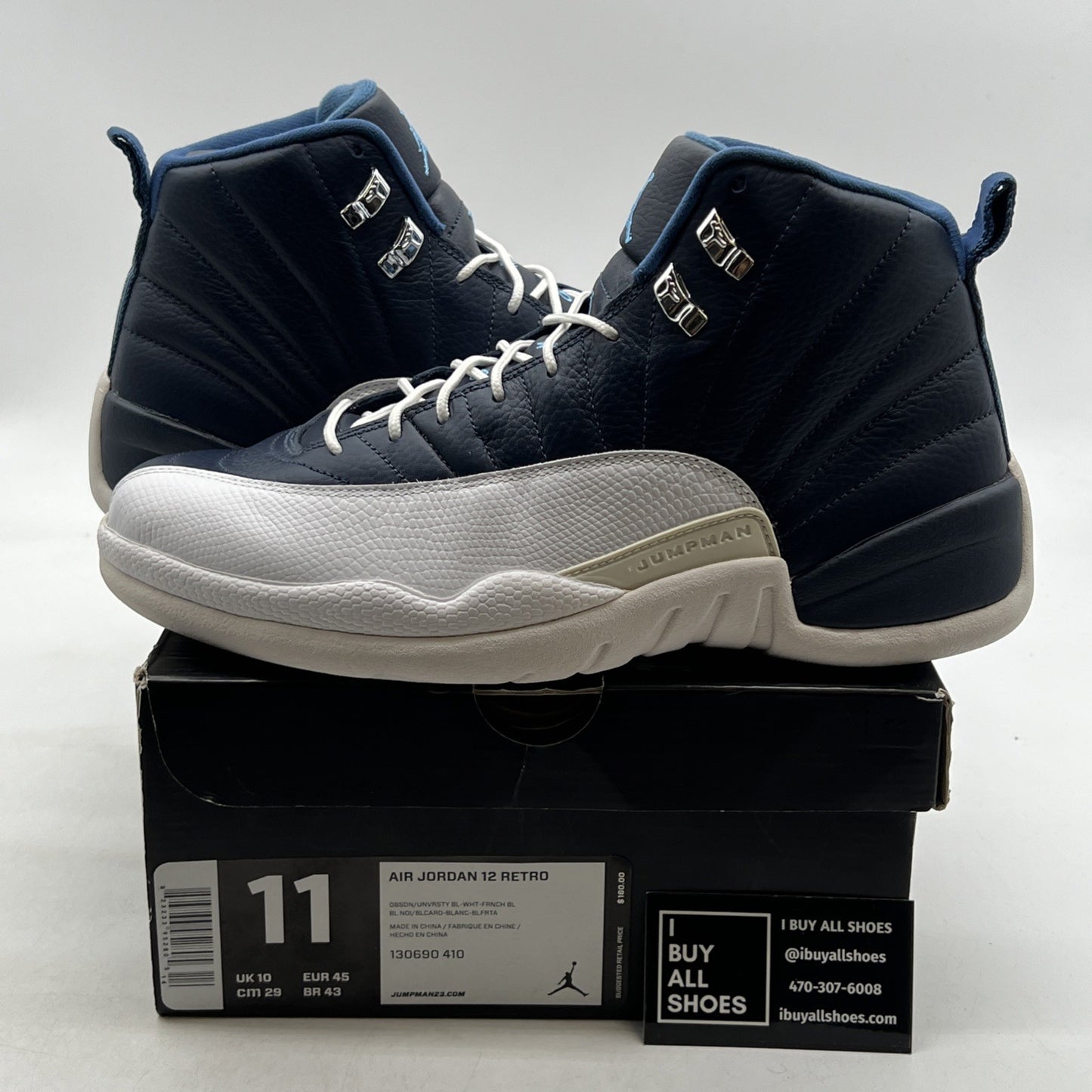 Size 11 - Air Jordan 12 Retro 2012 Obsidian (130690-410)