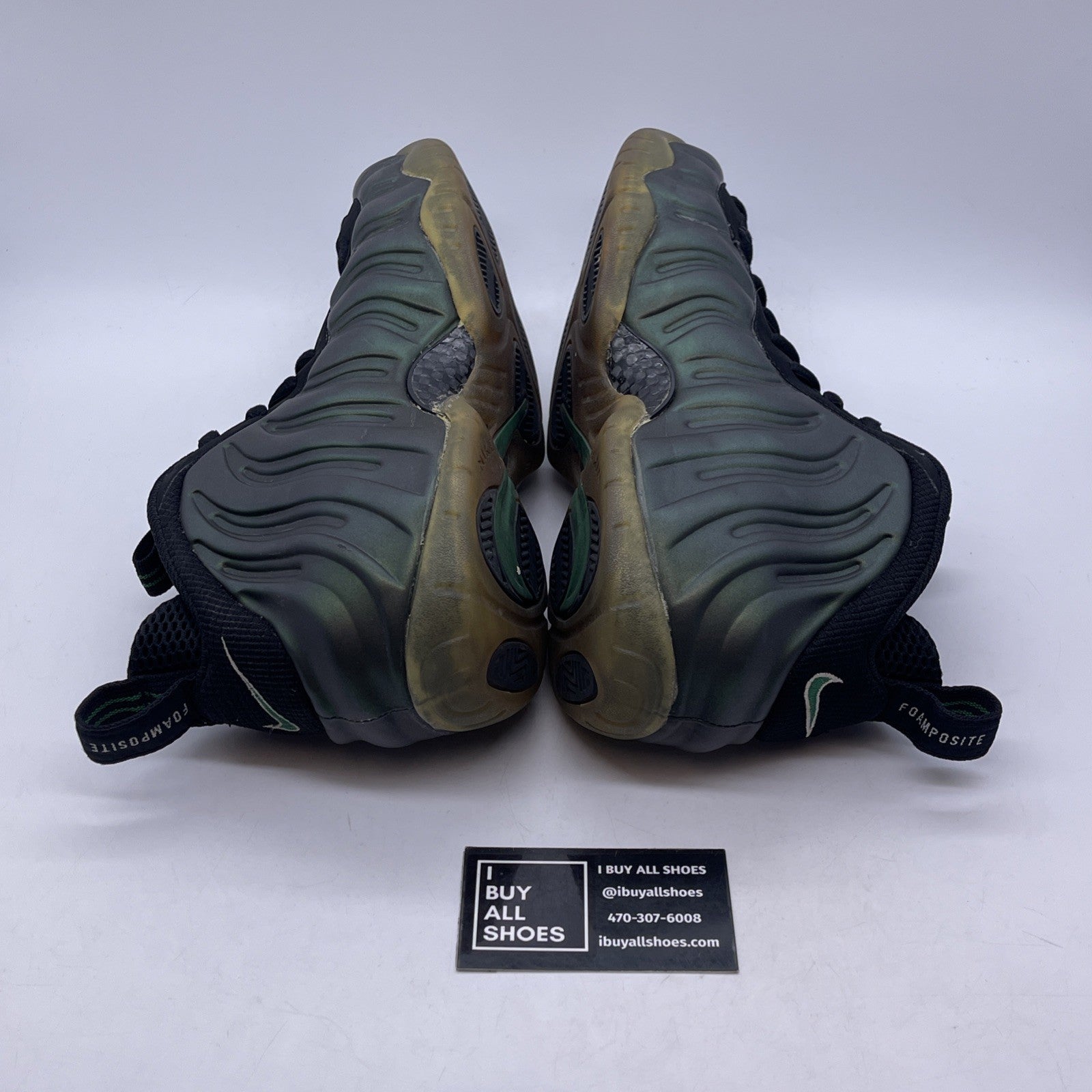 Size 11 - Nike Air Foamposite Pro Pine Green Black Suede Leather (624041-301)
