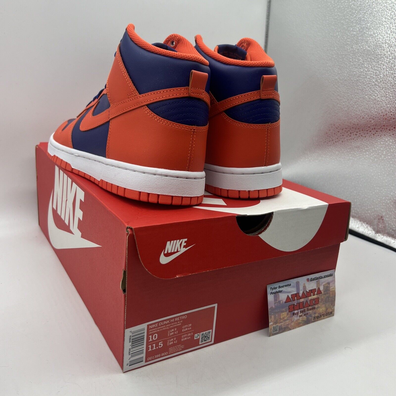 Size 10 - Nike Dunk High Knicks Brand New Og All Blue Orange White DS Leather