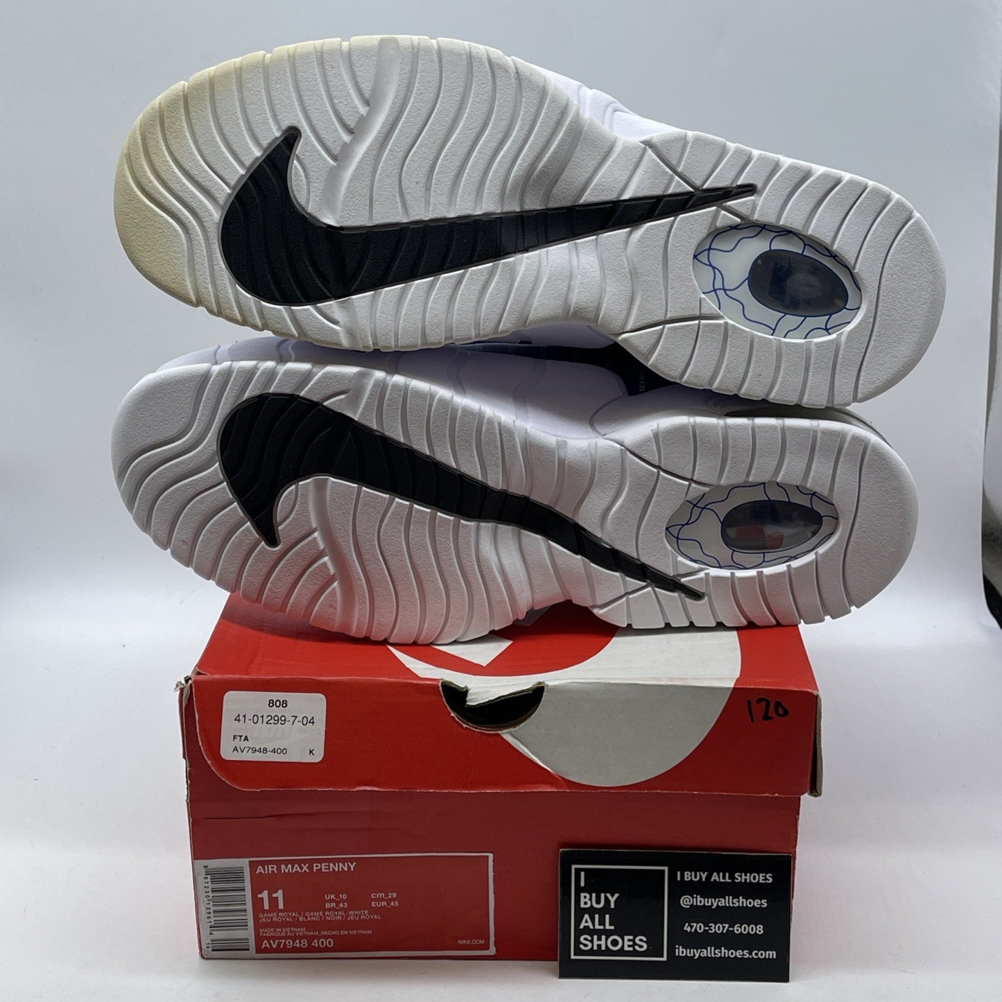Size 11 - Nike Air Penny 1 Pinstripe Blue Suede Leather (AV7948-400)