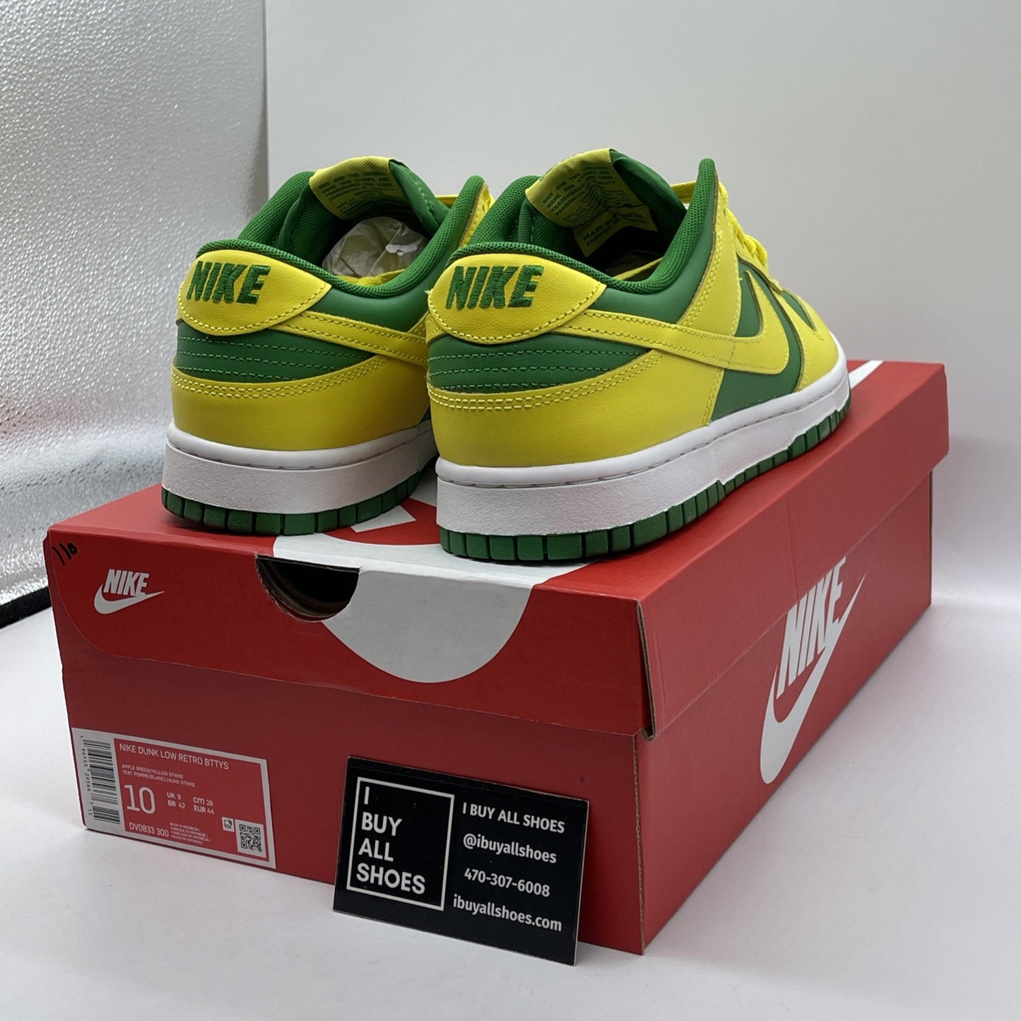 Size 10 - Nike Dunk Low Reverse Brazil Green Yellow (DV0833-300)