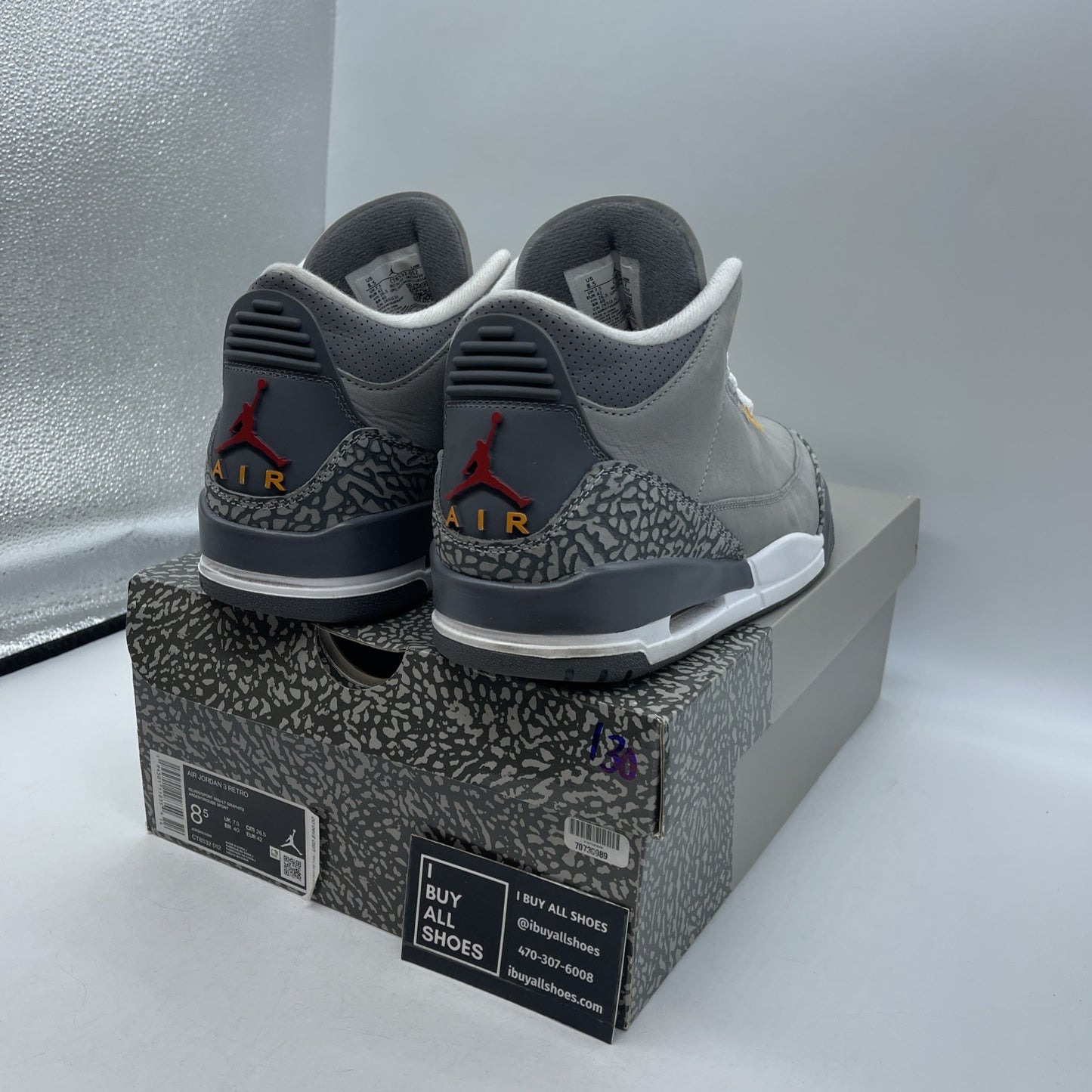 Size 8.5 - Air Jordan 3 Retro Mid Cool Grey (CT85532-012)