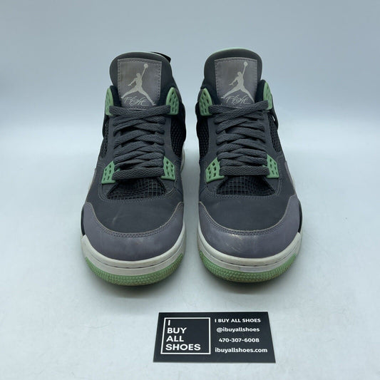 Size 8 - Jordan 4 Retro Green Glow Black Grey Suede Leather (308497-033)