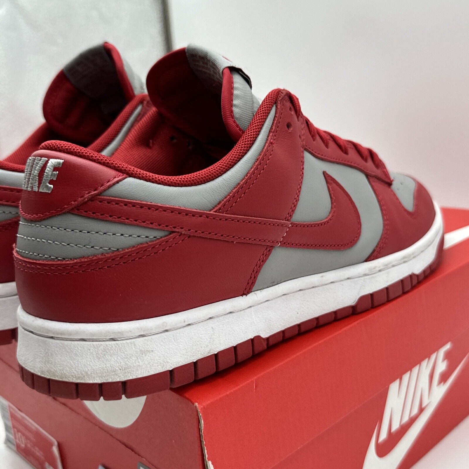 Size 10.5 - Nike Dunk Low SP UNLV 2021 Red Grey Uga College Leather Premium