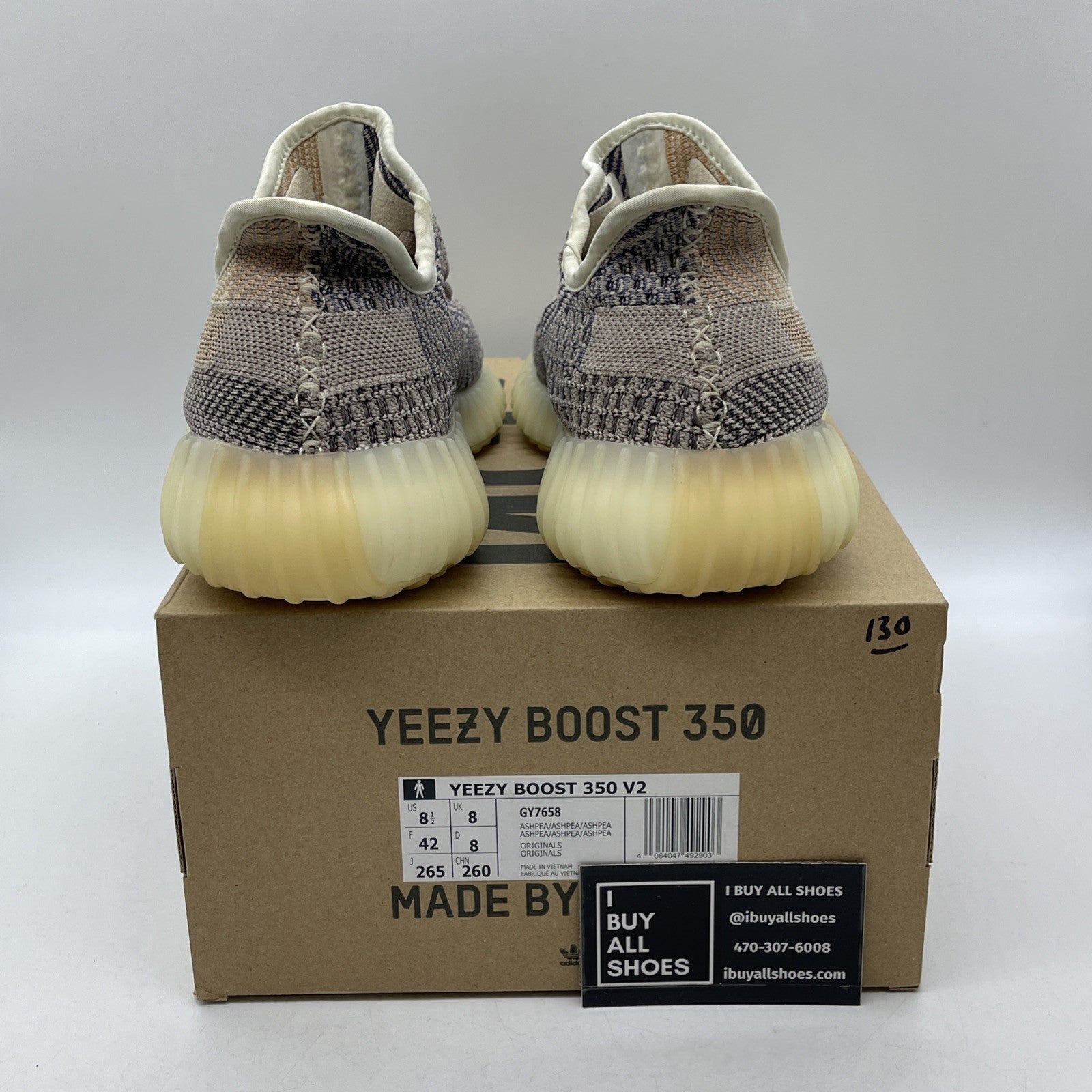 Size 8.5 - adidas Yeezy Boost 350 V2 Ash Pearl Purple Yellow (BY7658)