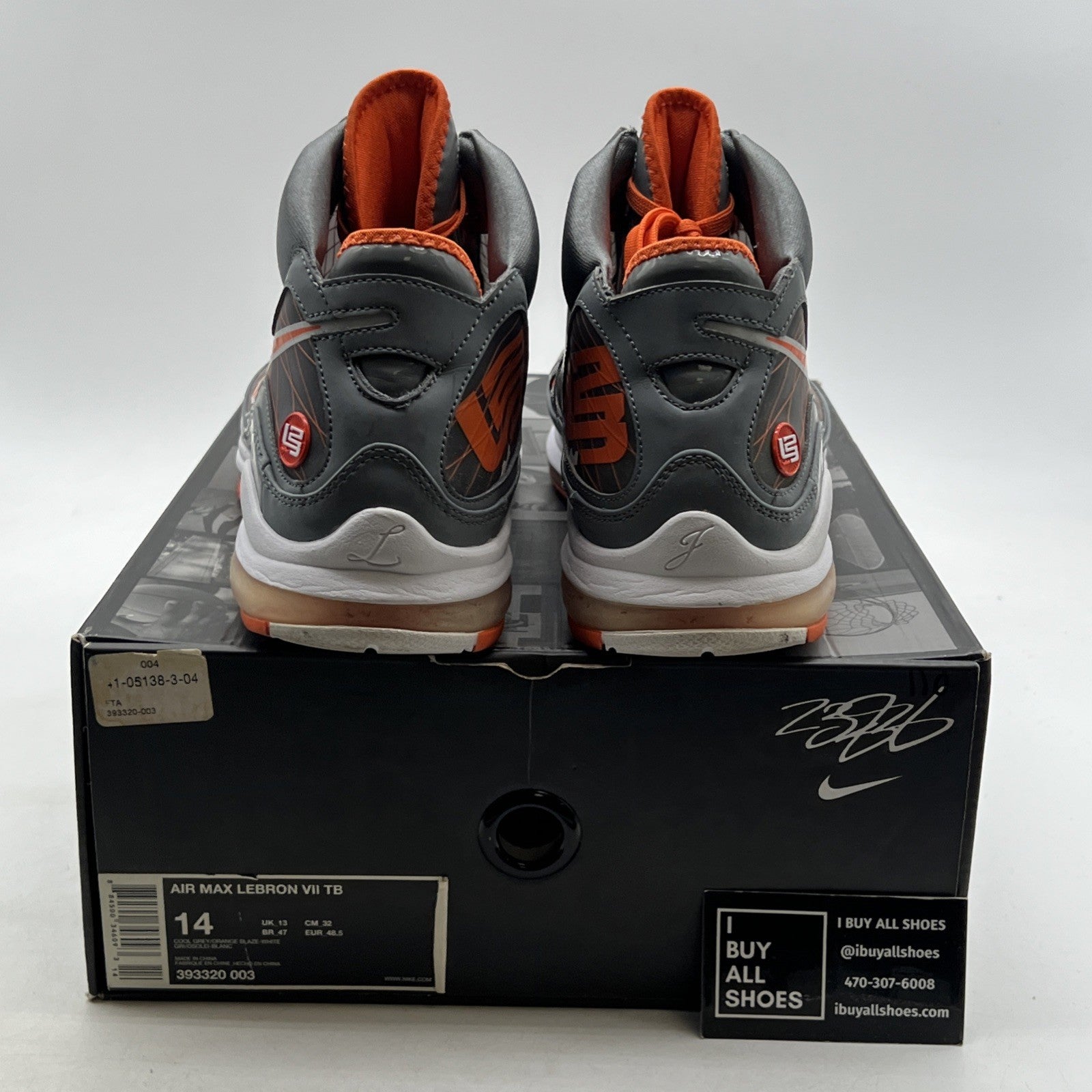 Size 14 - Nike Air Max LeBron 7 TB Orange Blaze (393320-003)