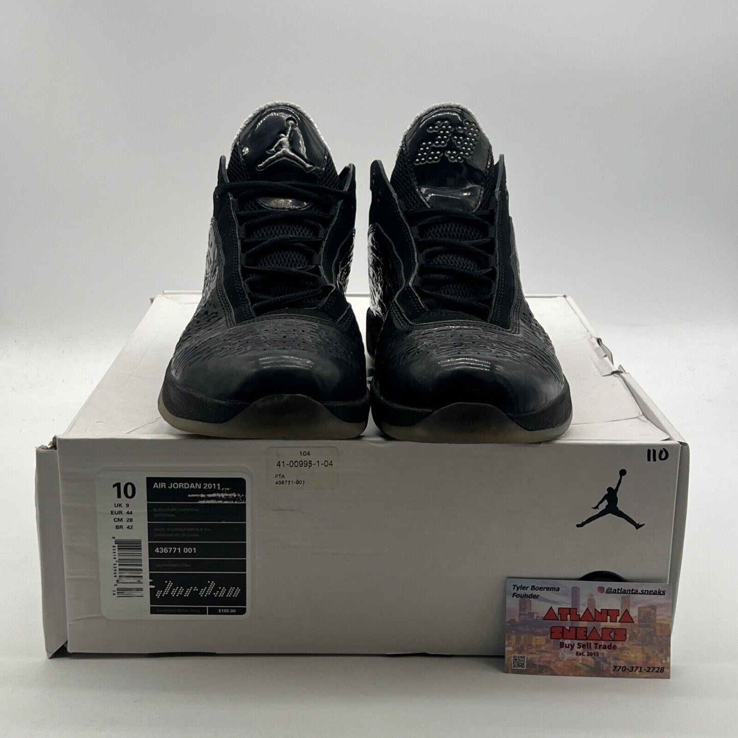 Size 10 - Air Jordan 2011 Black Dark Charcoal (436771-001)