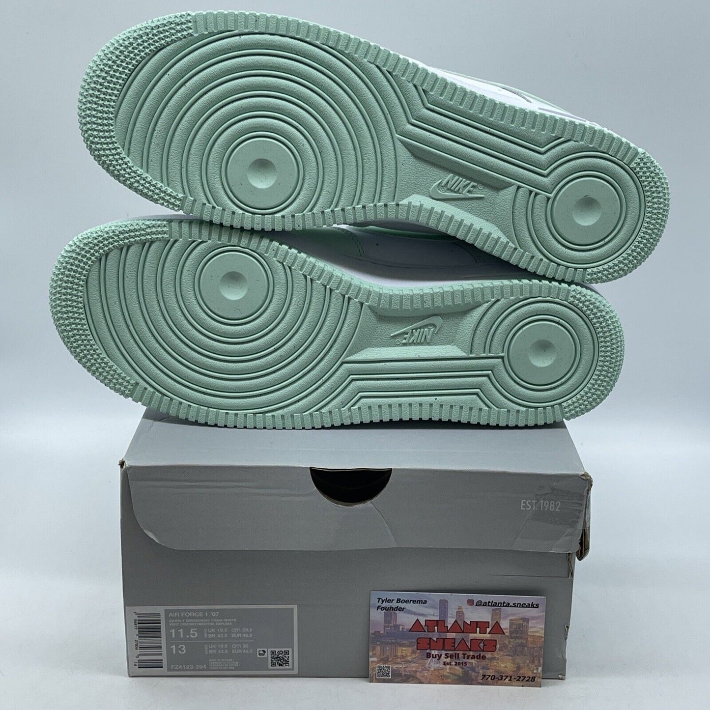 Size 11.5 - Nike Air Force 1 Low Mint Foam Mint green White Leather (FZ4123-394)