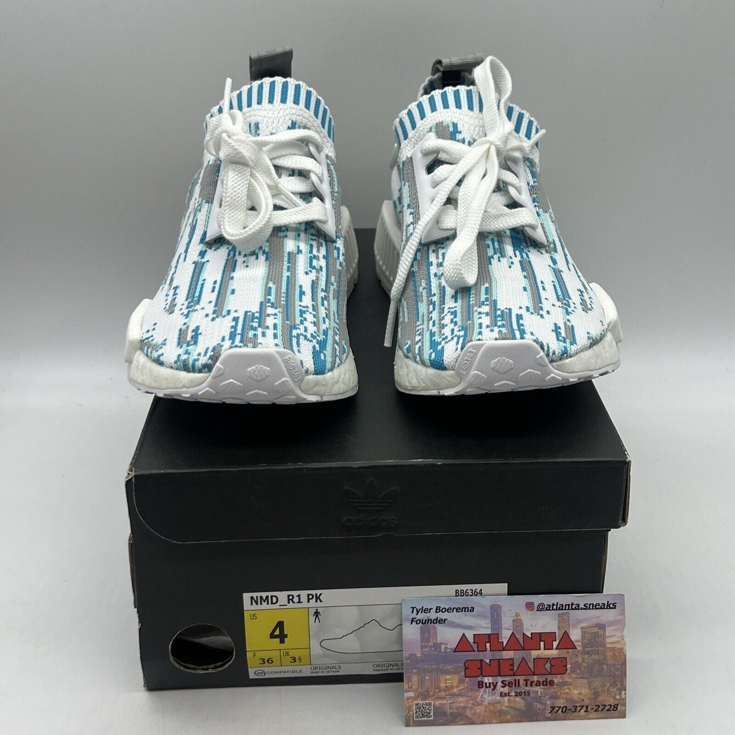 Size 4 - adidas Sneakersnstuff x NMD_R1 Primeknit Datamosh Brand New Og All DS