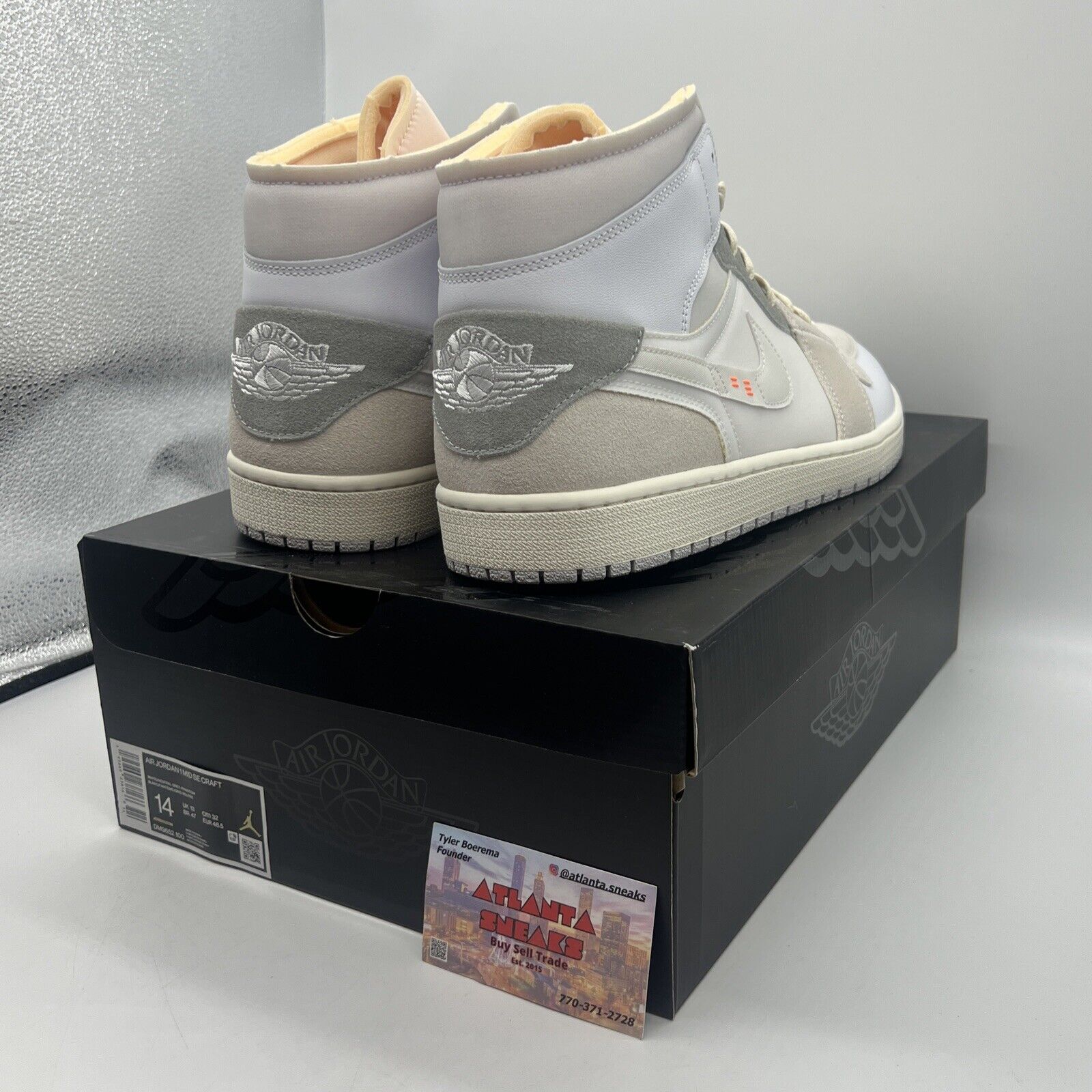 Size 14 - Jordan 1 Mid SE Craft White 2022 Brand New Og All