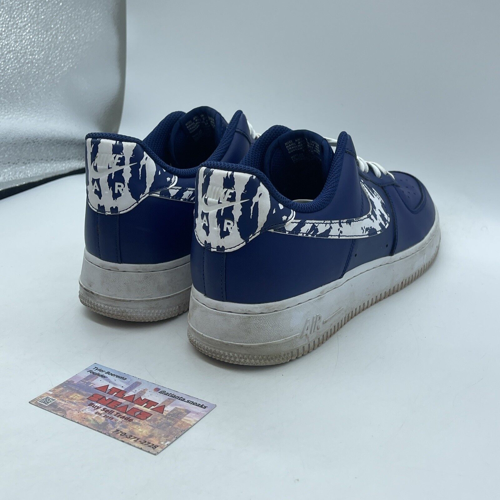 Size 10 - Nike Air Force 1 Low Camo Swoosh - Blue Void Leather (CZ7873-400)