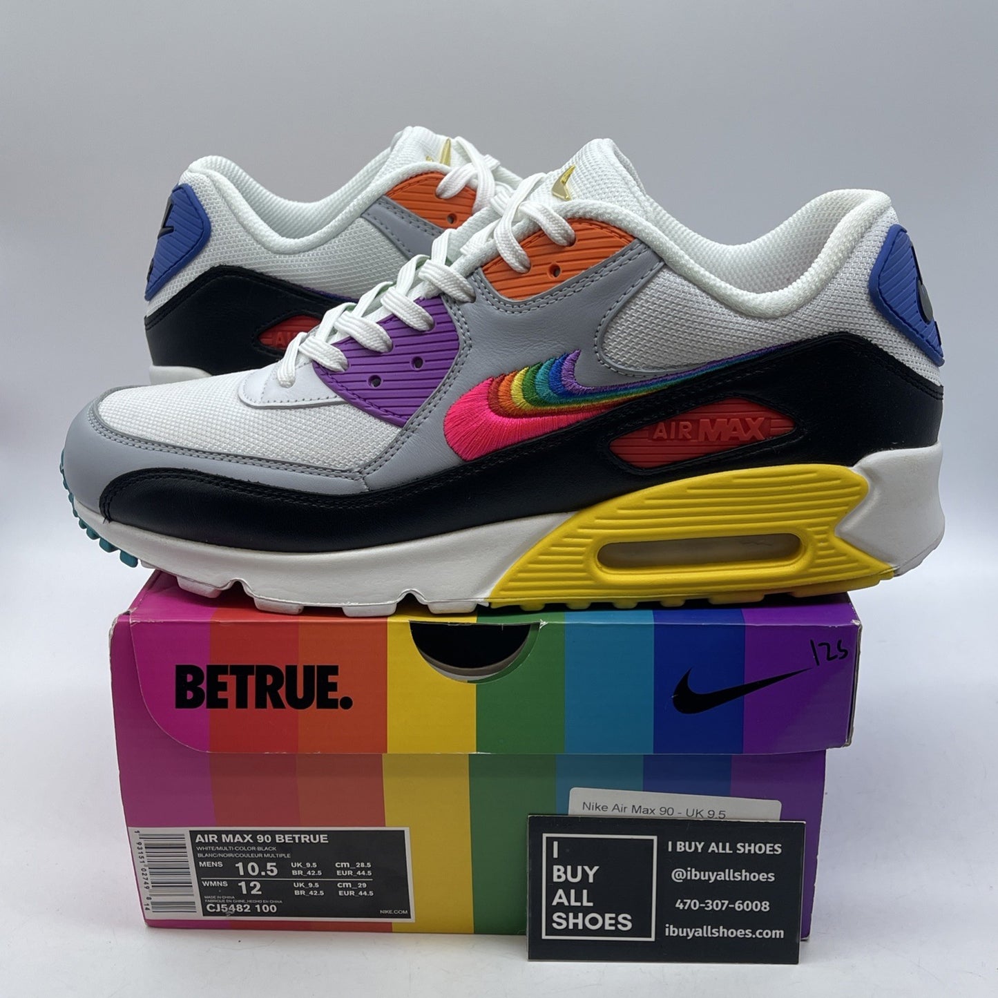 Size 10.5 - Nike Air Max 90 Be True White Black Suede Leather (CJ5482-100)