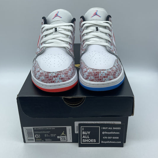 Size 6.5Y (GS) - Jordan 1 SE Mid Take Flight White Leather (DD1527-114)