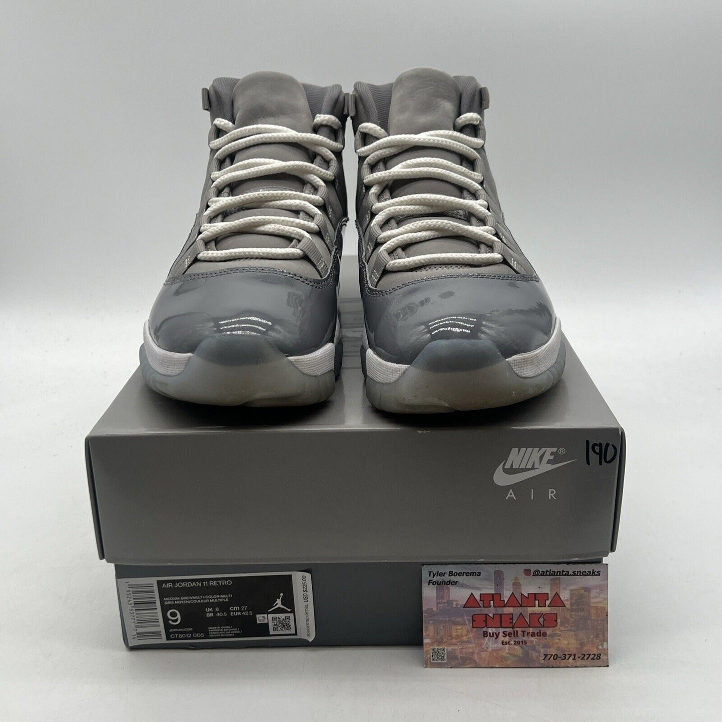 Size 9 - Jordan 11 Retro High Cool Grey White Leather (CT8012-005)