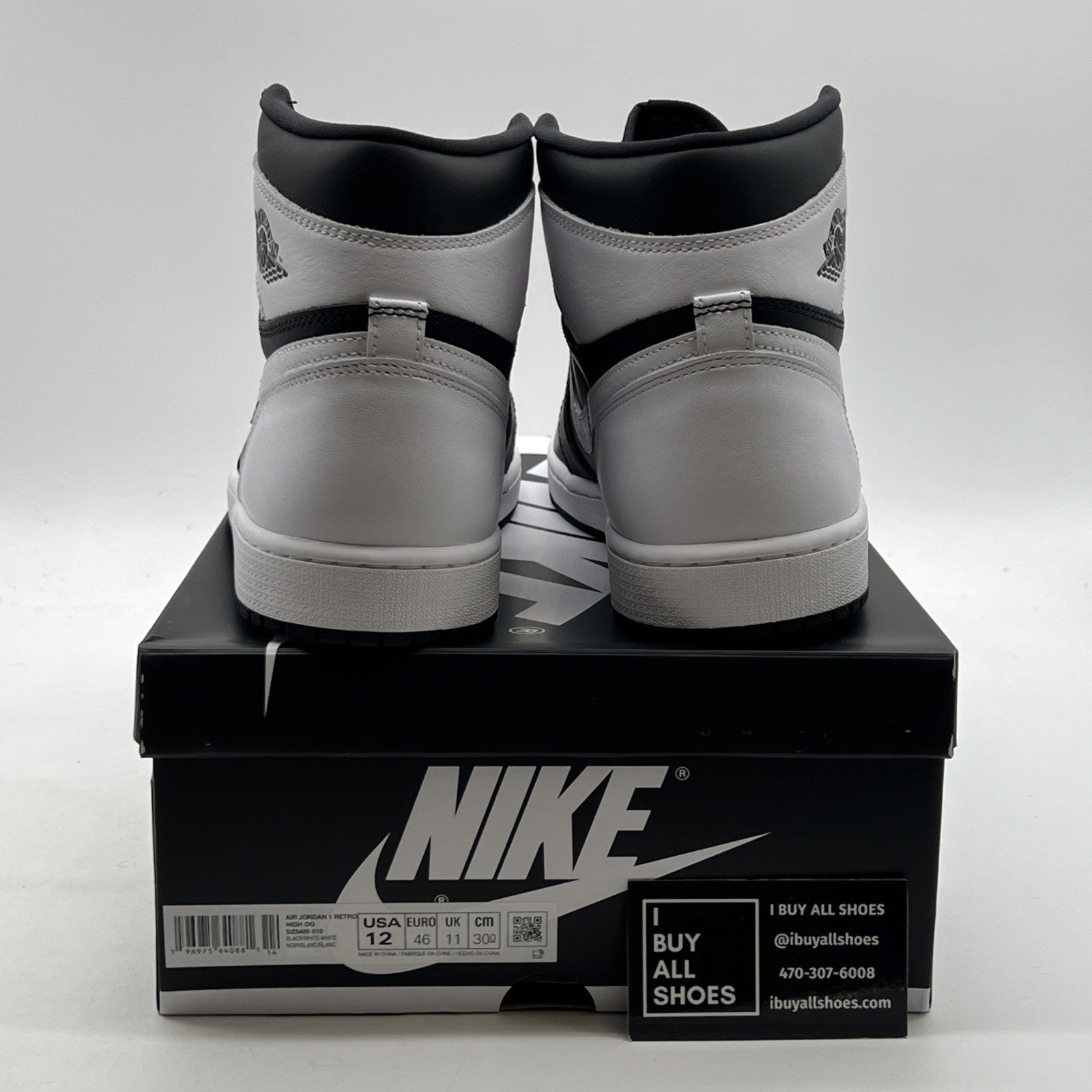 Size 12 - Air Jordan 1 Retro OG High Black White 2.0 (DZ5485-010)