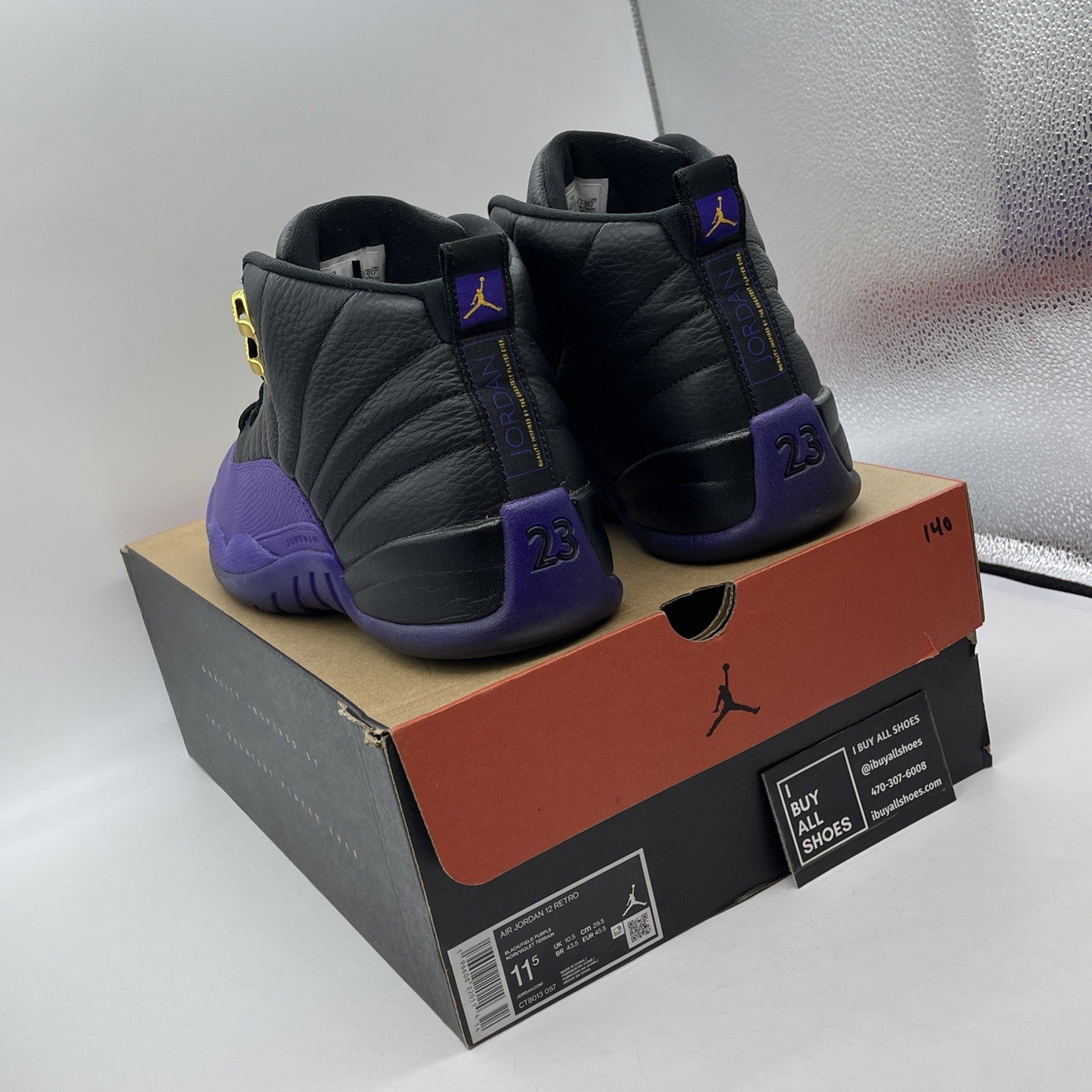 Size 11.5 - Jordan 12 Retro Mid Field Purple Black Leather (CT8013-057)