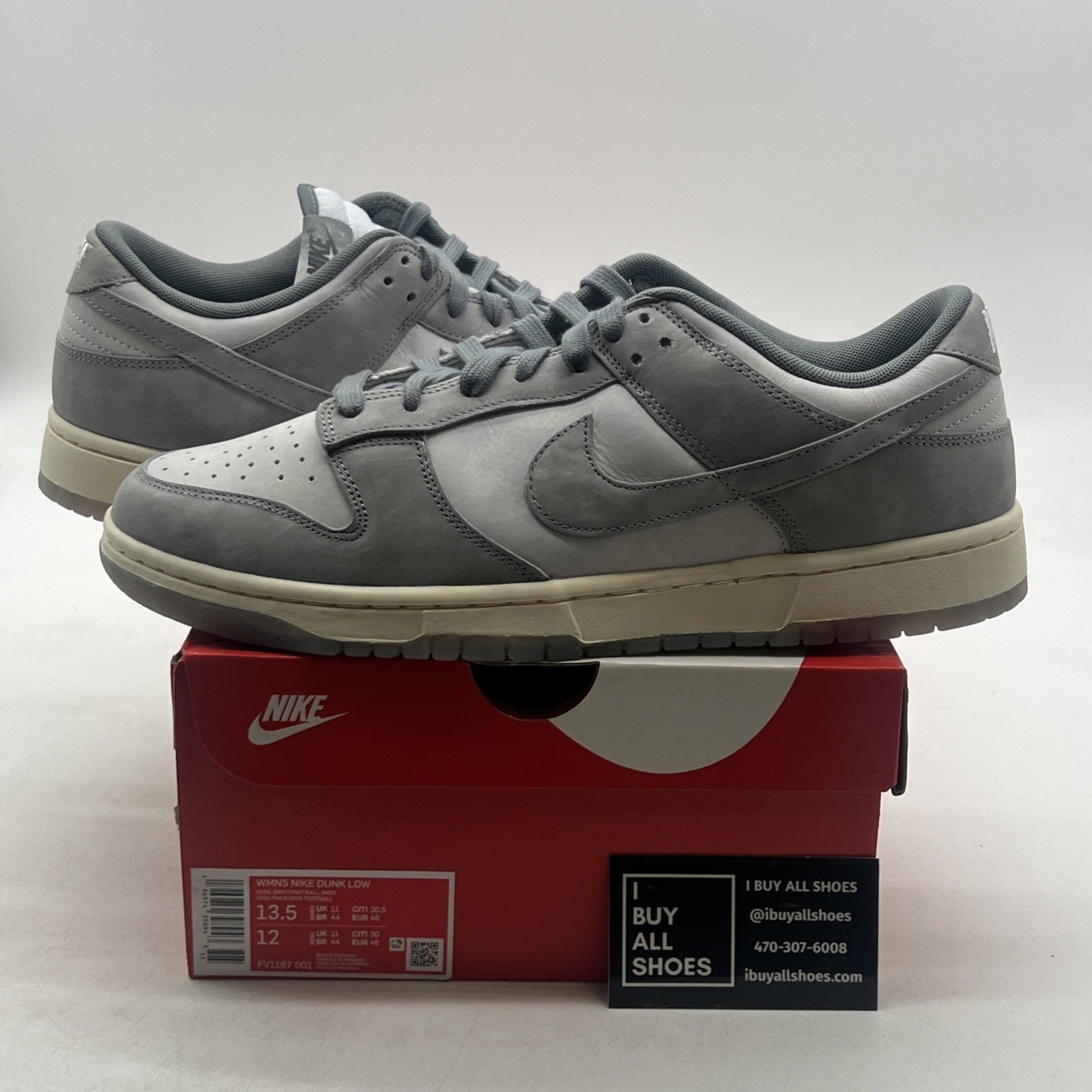 Size 13.5 - Nike Dunk Low Cool Grey W (FV1167-001)