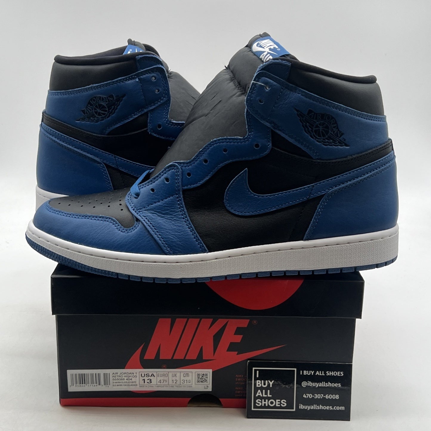 Size 13 - Air Jordan 1 Retro OG High Dark Marina Blue (555088-404)