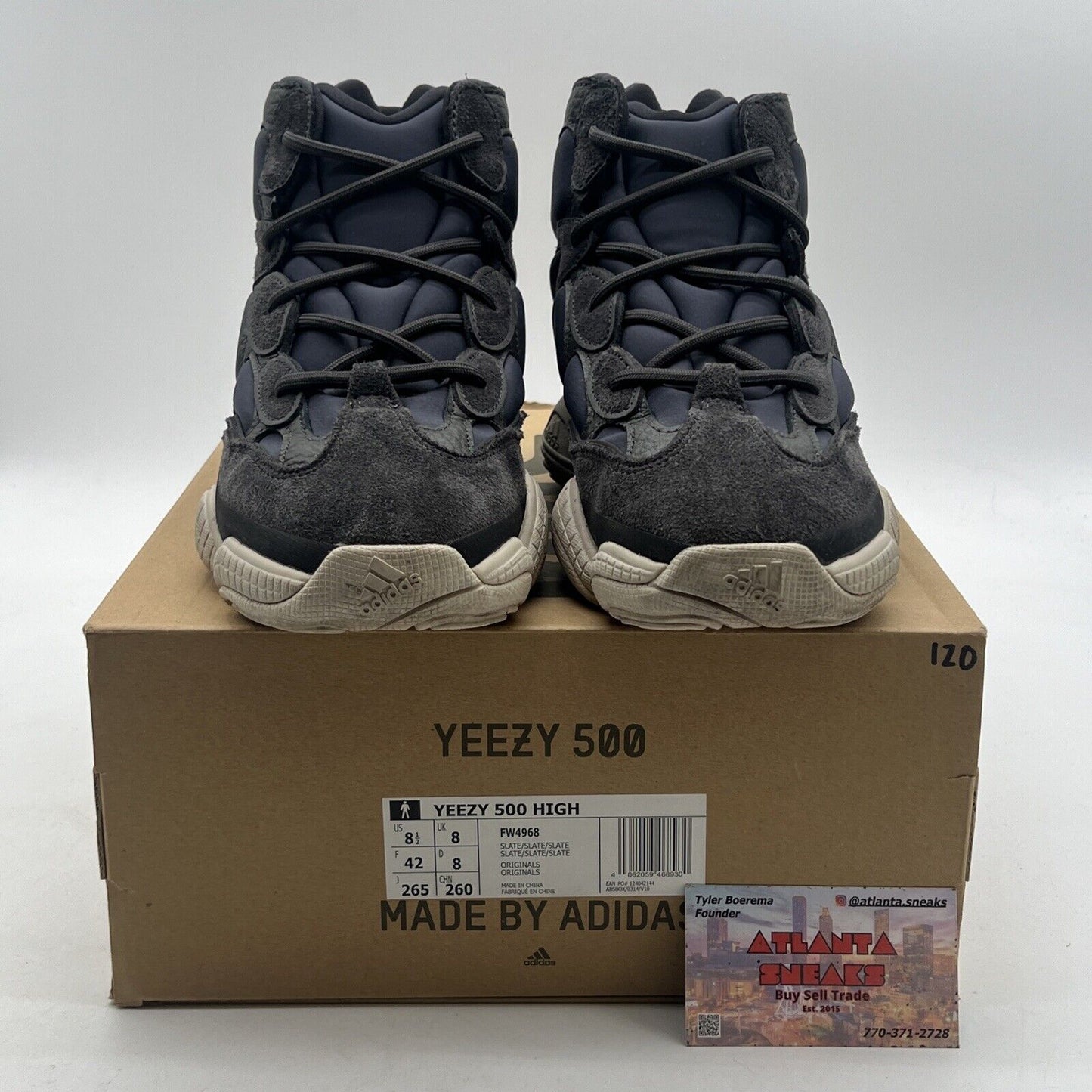 Size 8.5 - adidas Yeezy 500 High Slate (FW4968)