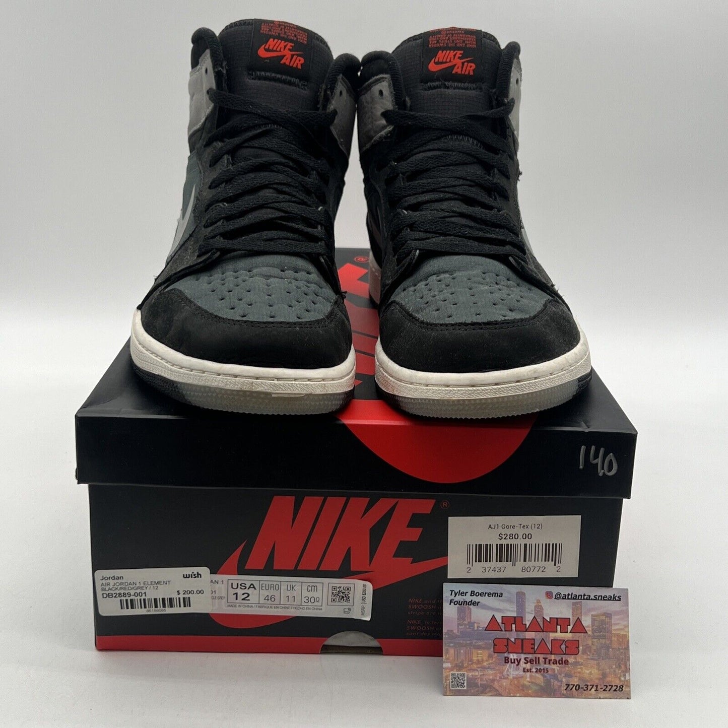 Size 12 - Air Jordan 1 Element GORE-TEX High Black Particle Grey (DB2889-001)