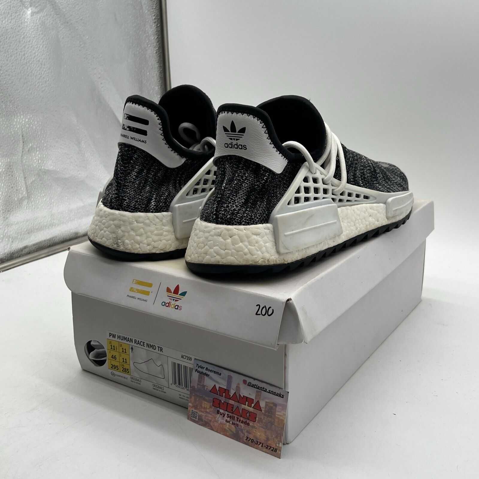 Size 11.5 - adidas Pharrell x NMD Human Race Trail Oreo White Black (AC7359)