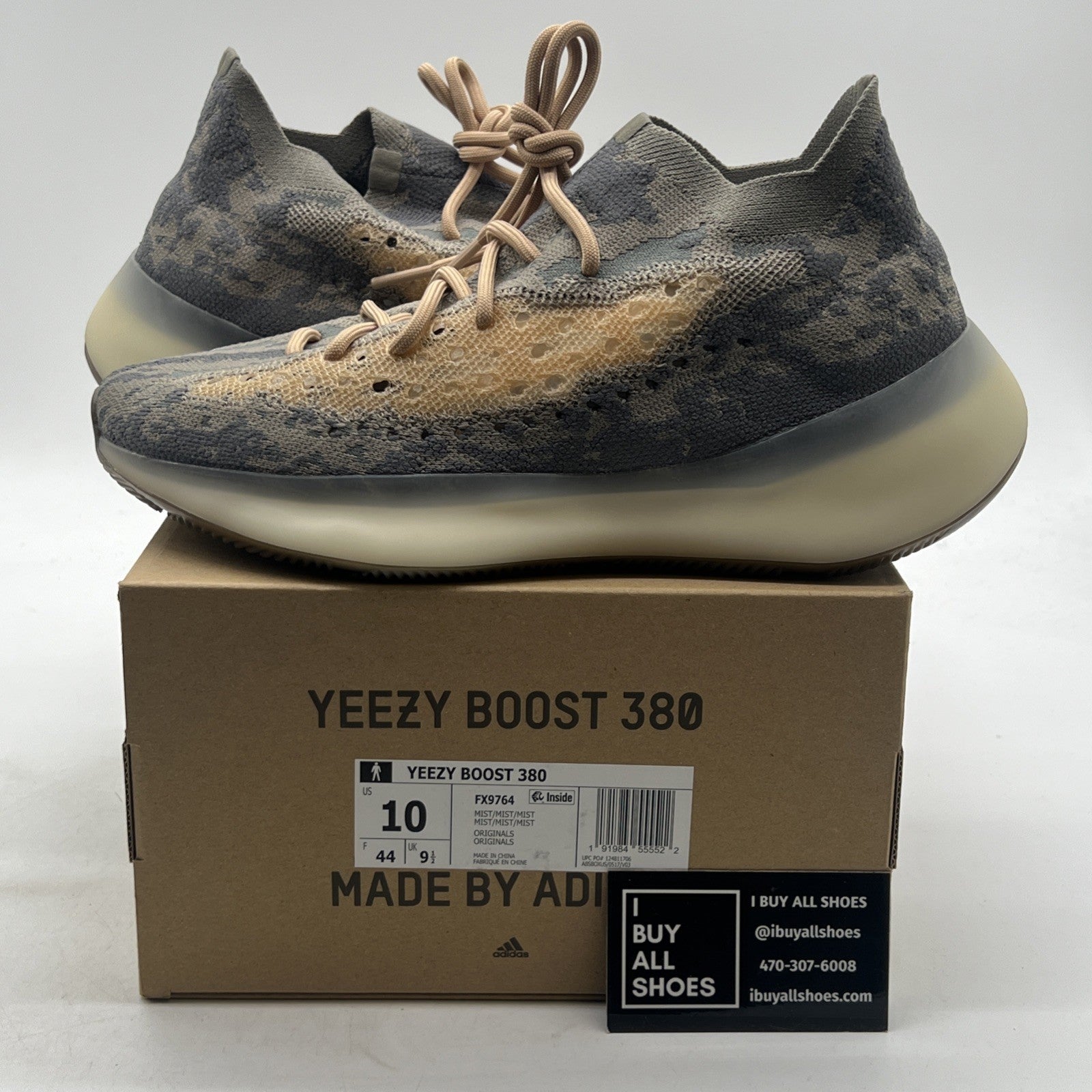 Size 10 - adidas Yeezy Boost 380 Mist Non-Reflective (FX9764)
