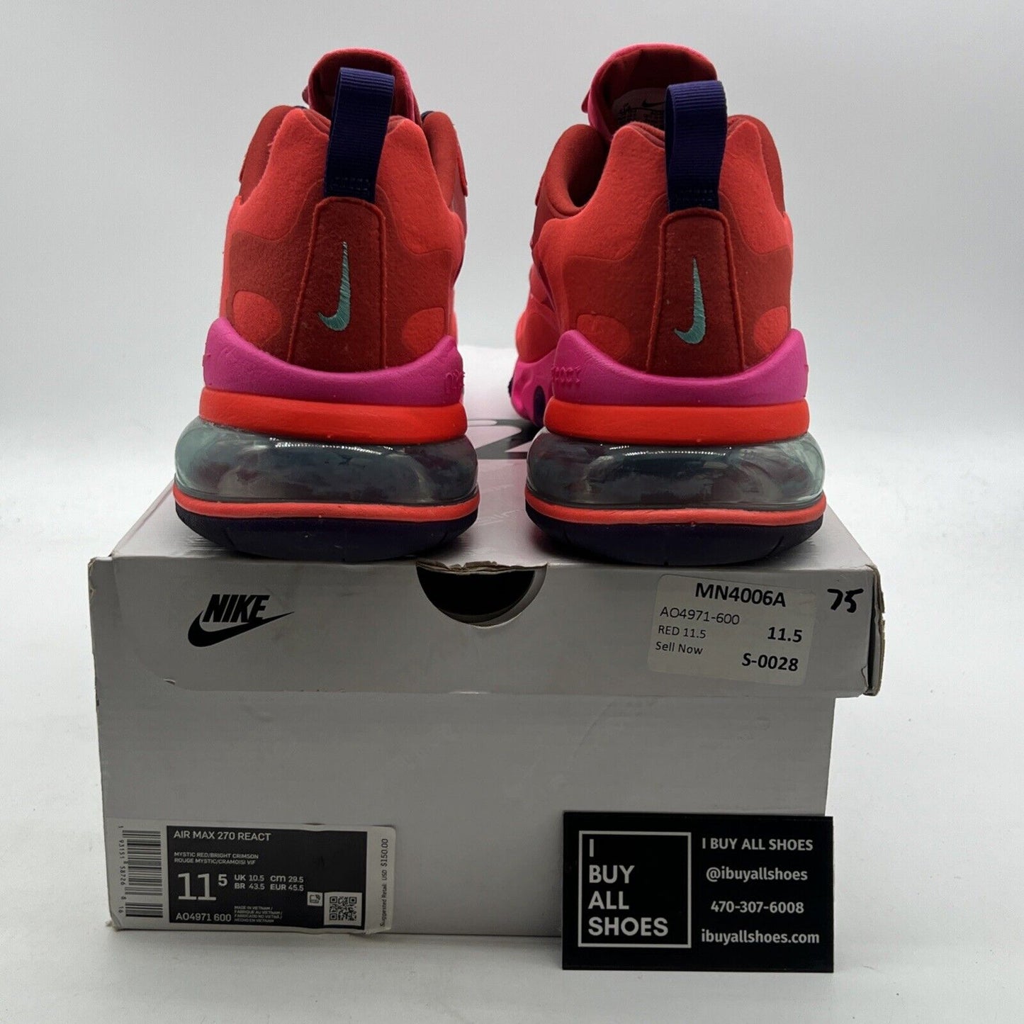 Size 11.5 - Nike Air Max 270 React Electronic Music (AO4971-600)