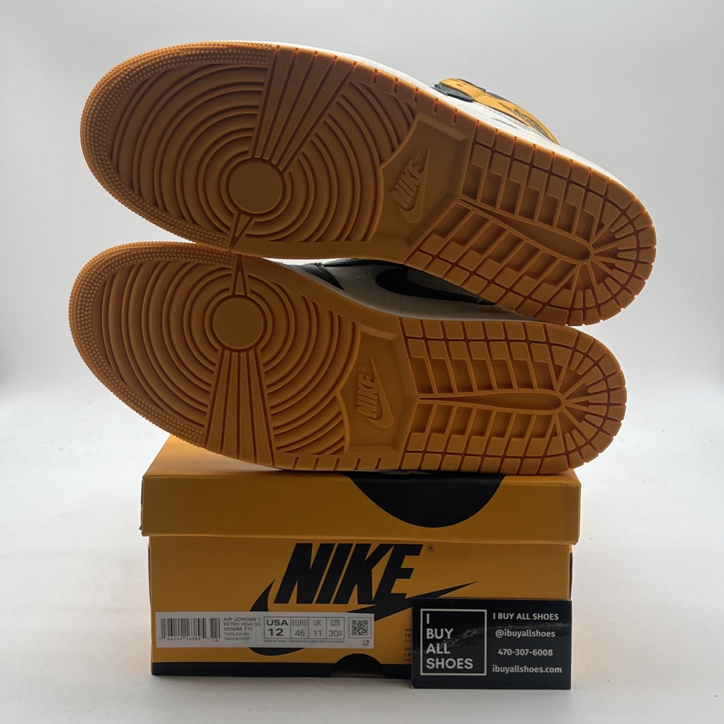 Size 12 - Air Jordan 1 Retro OG High Yellow Toe (5550887-711)