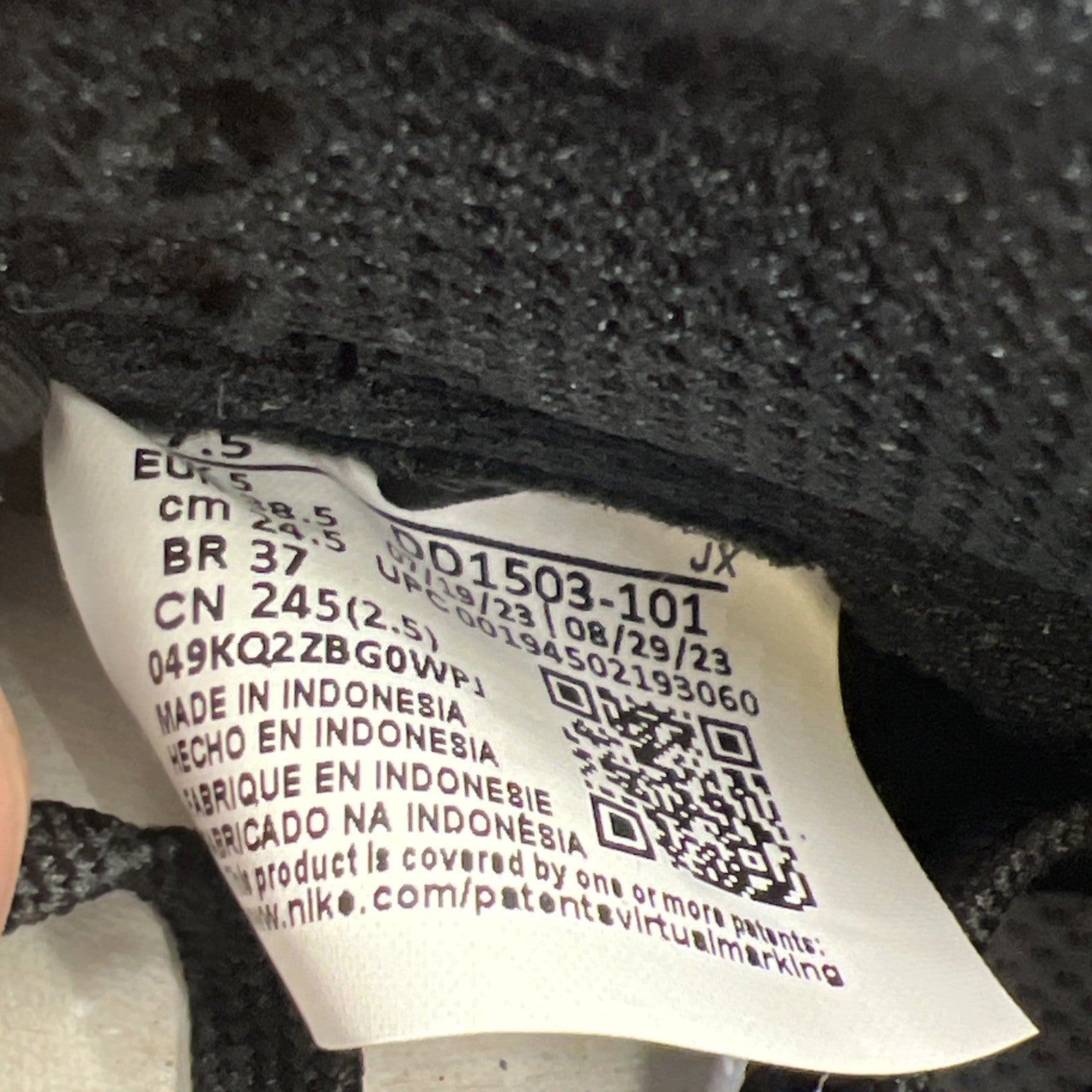 Size 7.5 - Nike Dunk Low Black White W (DD1503-101)