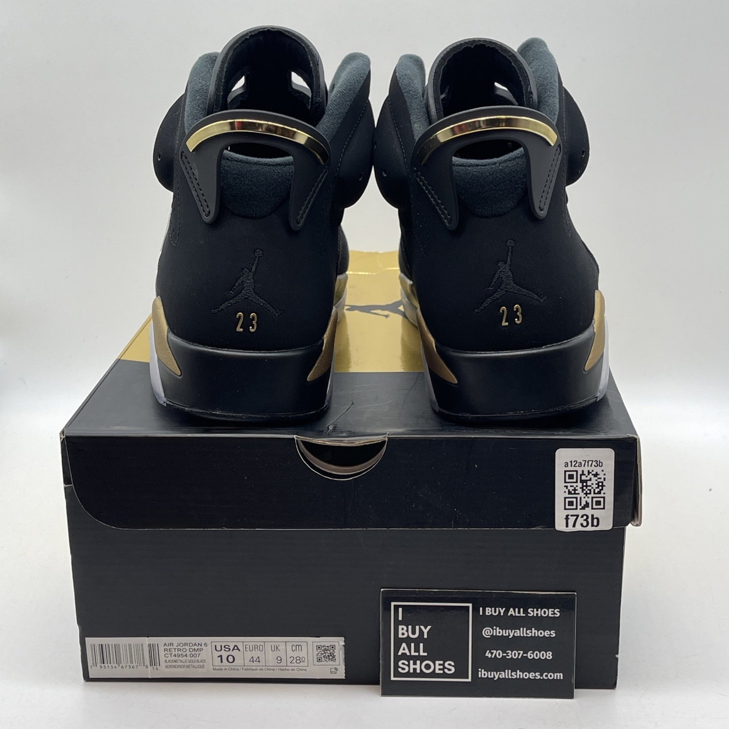 Size 10 - Jordan 6 Retro Defining Moments Black Gold Suede (CT4954-007)
