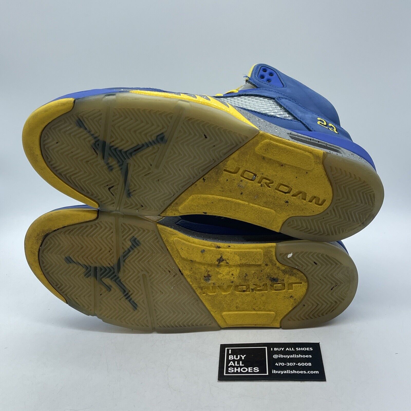 Size 11 - Air Jordan 5 Retro Laney Blue Grey Yellow Suede Leather (CD2720-400)
