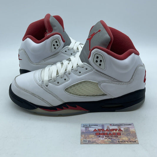 Size 6Y - Jordan 5 Retro Mid Fire Red White Black Leather (440888-102)