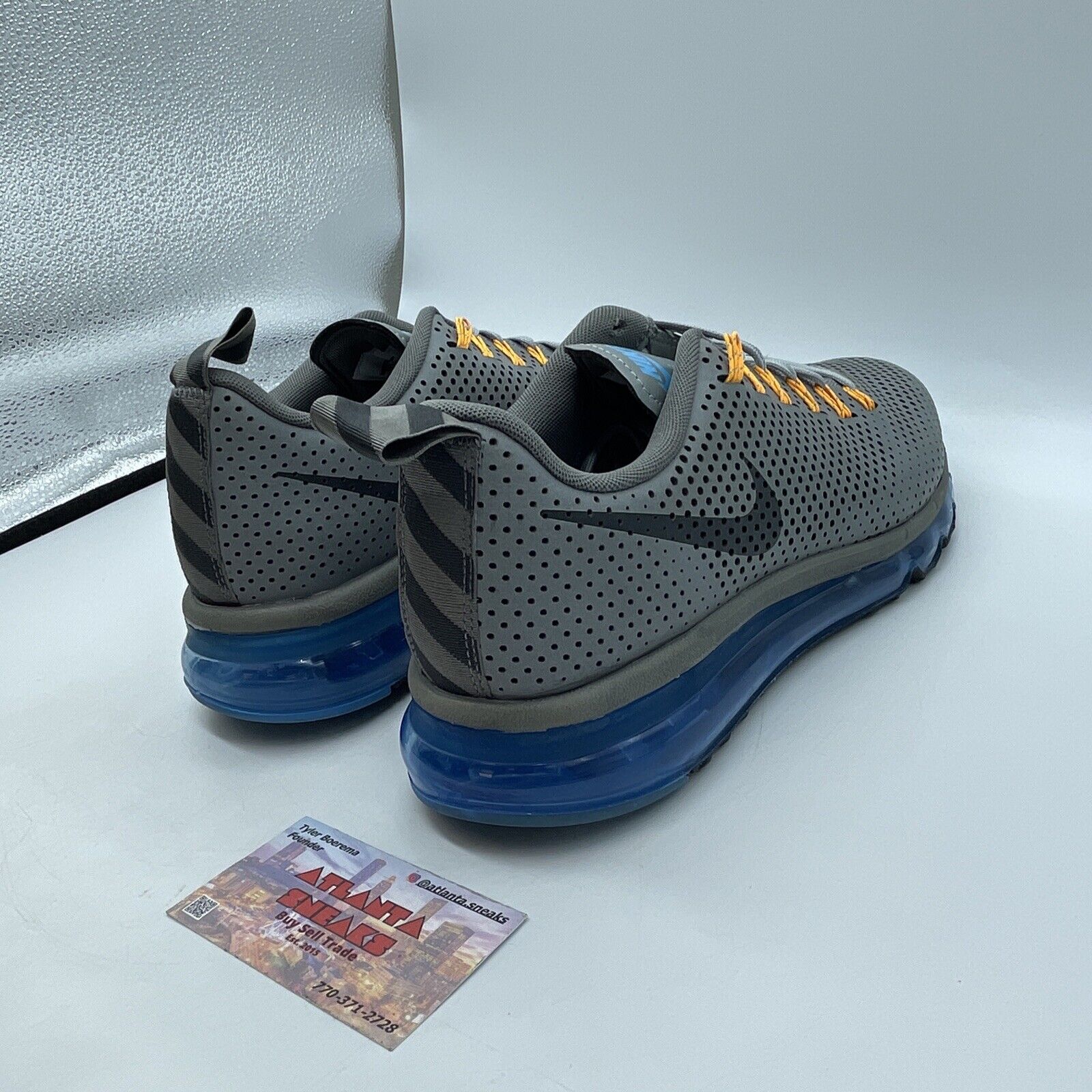Size 11 - Nike Air Max 90 Motion Wolf Grey Blue Yellow Black (631767-004)