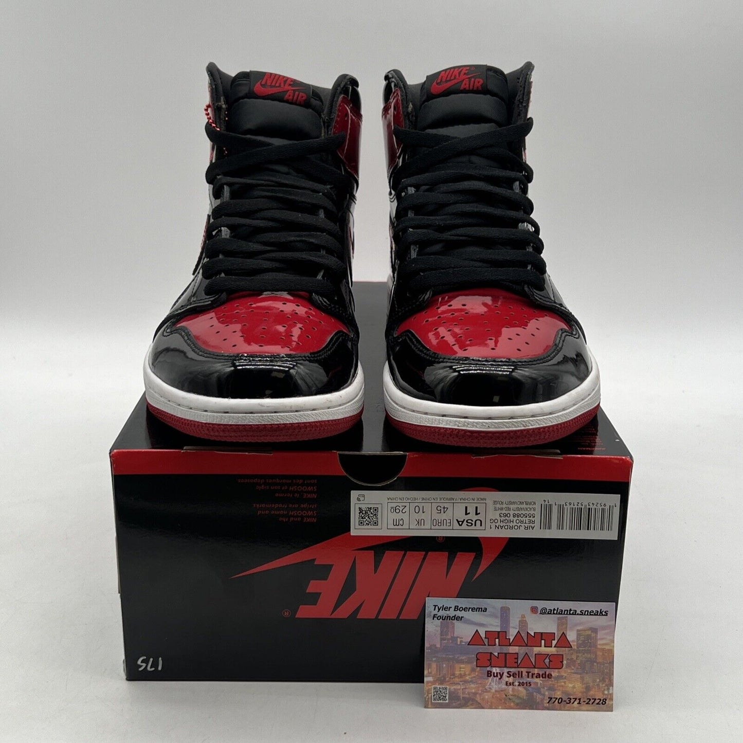 Size 11 - Jordan 1 Retro OG High Patent Bred (555088-063)