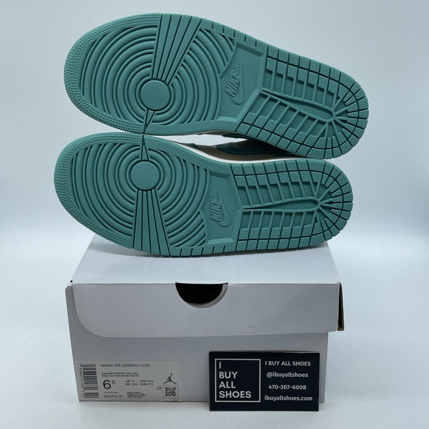 Size 6.5W - Nike Air Jordan 1 Low Washed Tropical Teal  Leather (DC0774-131)