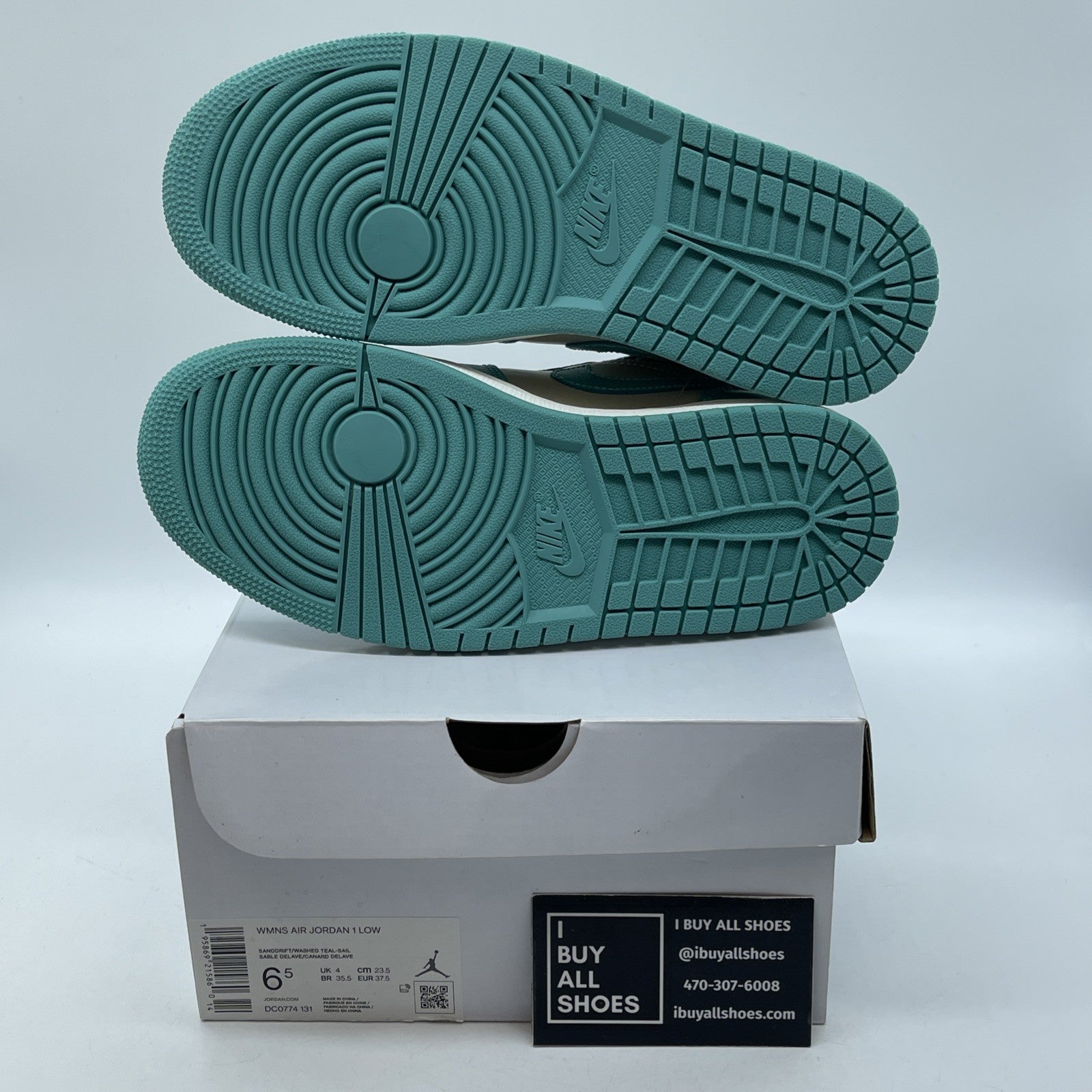 Size 6.5W - Nike Air Jordan 1 Low Washed Tropical Teal  Leather (DC0774-131)