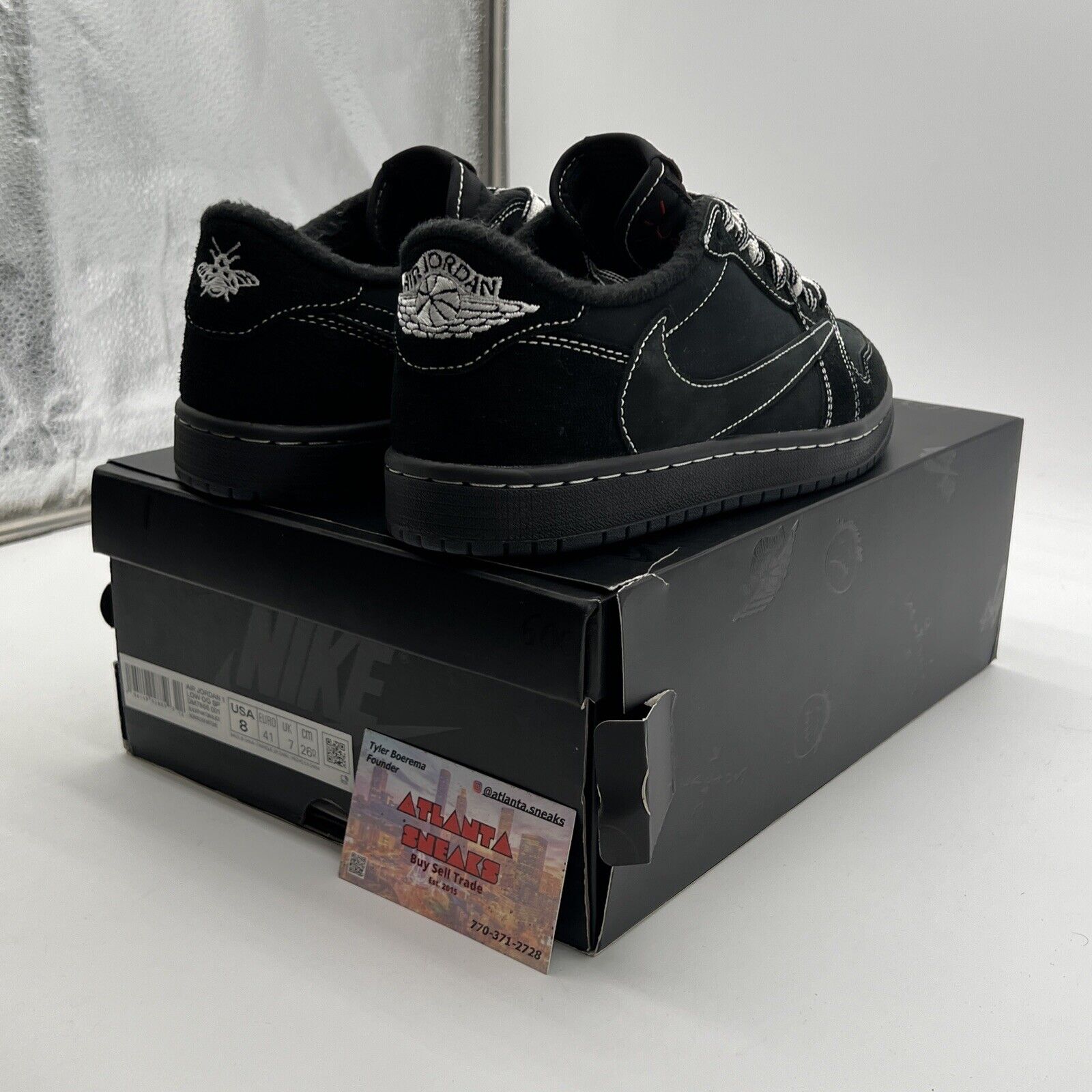 Size 8 - Air Jordan 1 Retro Low OG SP x Travis Scott Black Phantom (DM7866-001)