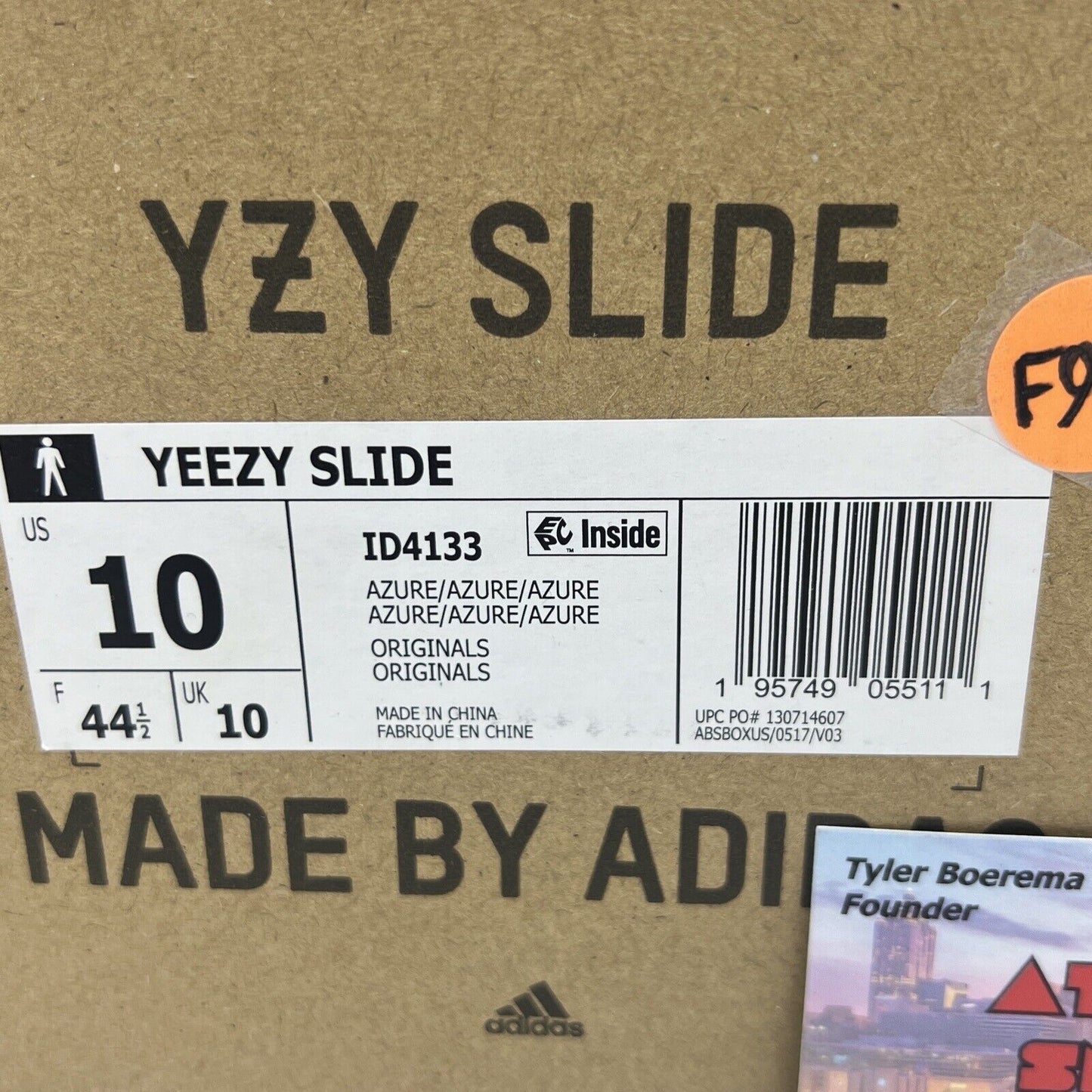 Yeezy Slide Slides Blue Azure Size 10 Brand New Id4133 Og All Adidas Slide