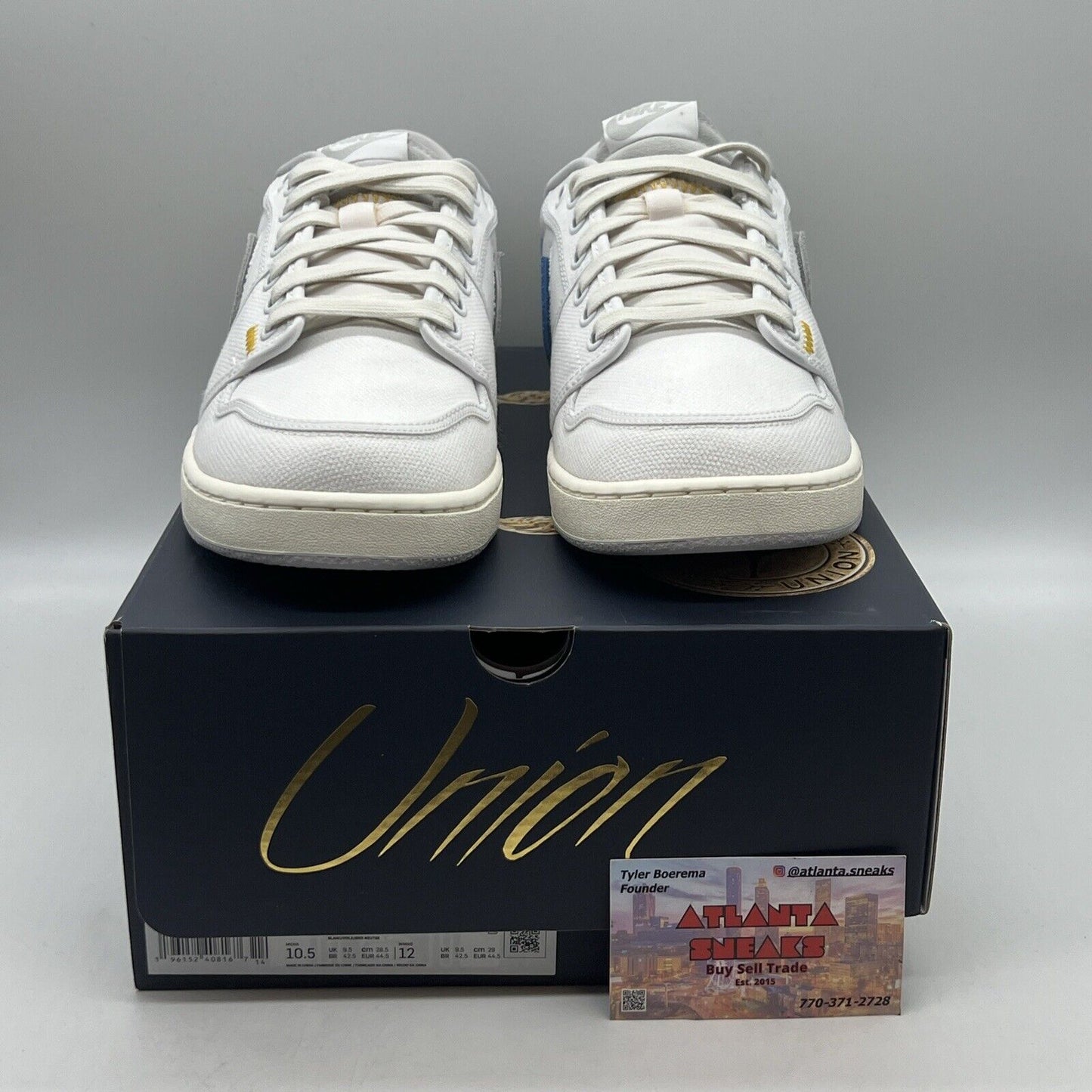 Size 10.5 - Jordan 1 KO x Union LA Low White Neutral Grey Brand New Og All