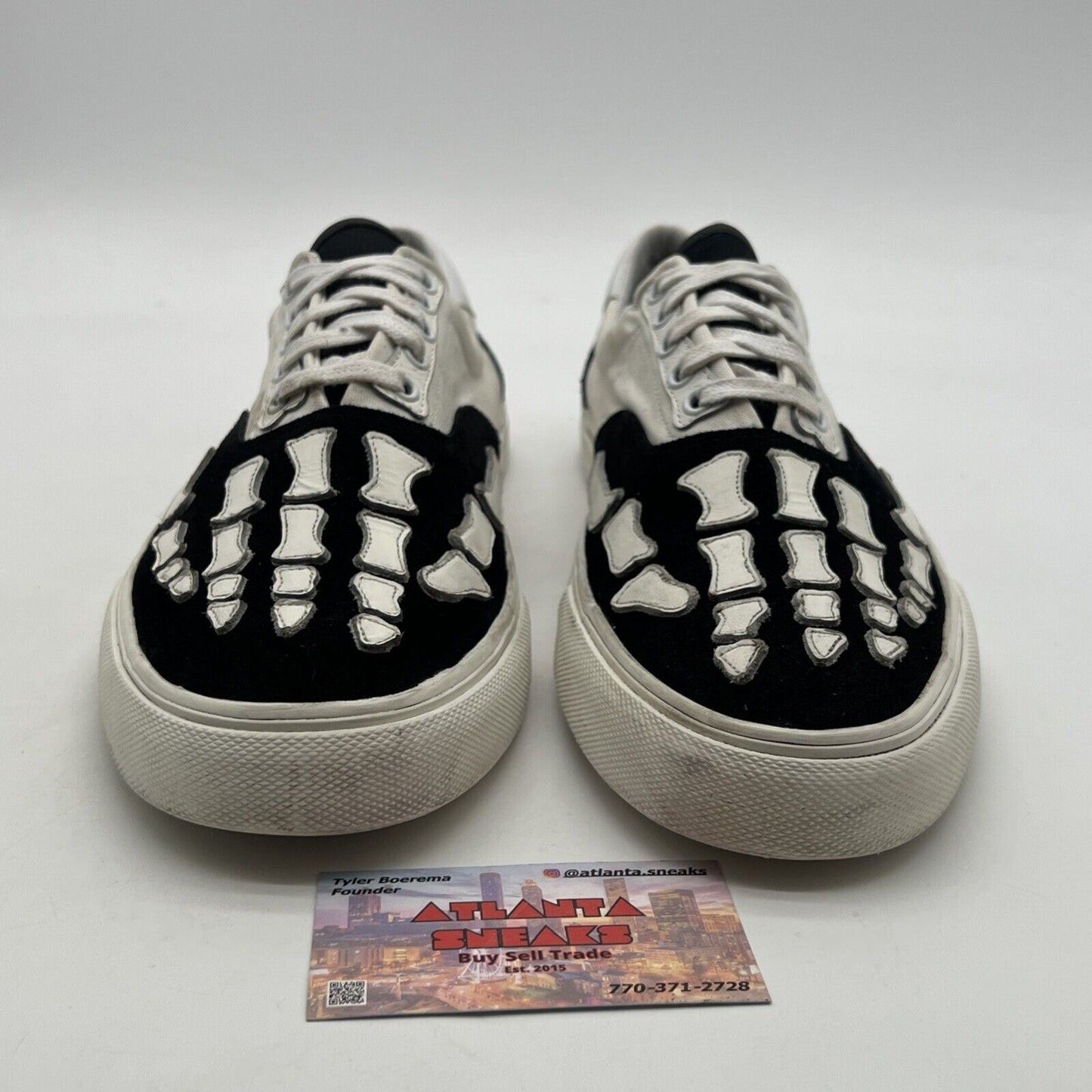 Size 11.5 - Amiri Bone Slip On Shoes Skeleton Black/White
