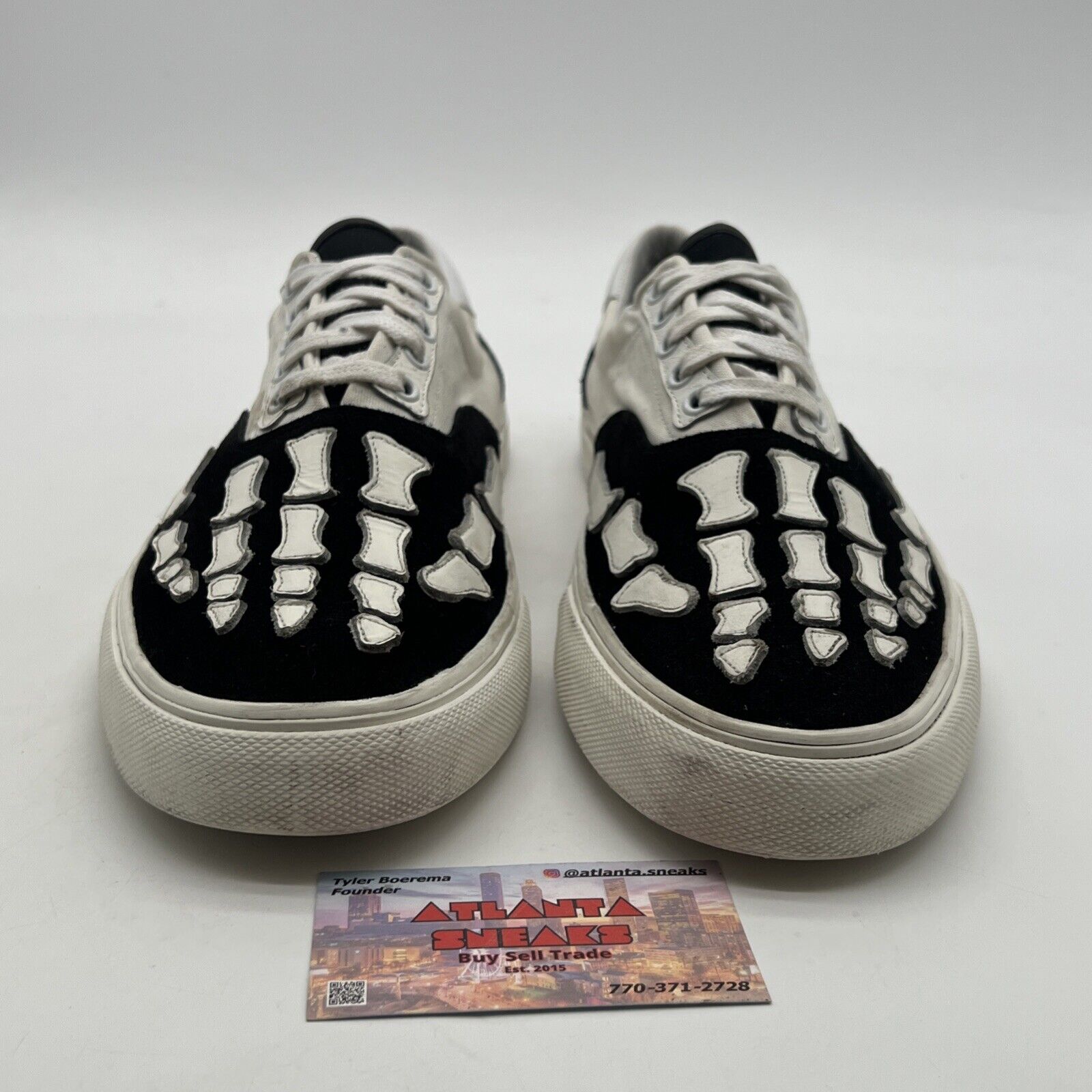Size 11.5 - Amiri Bone Slip On Shoes Skeleton Black/White