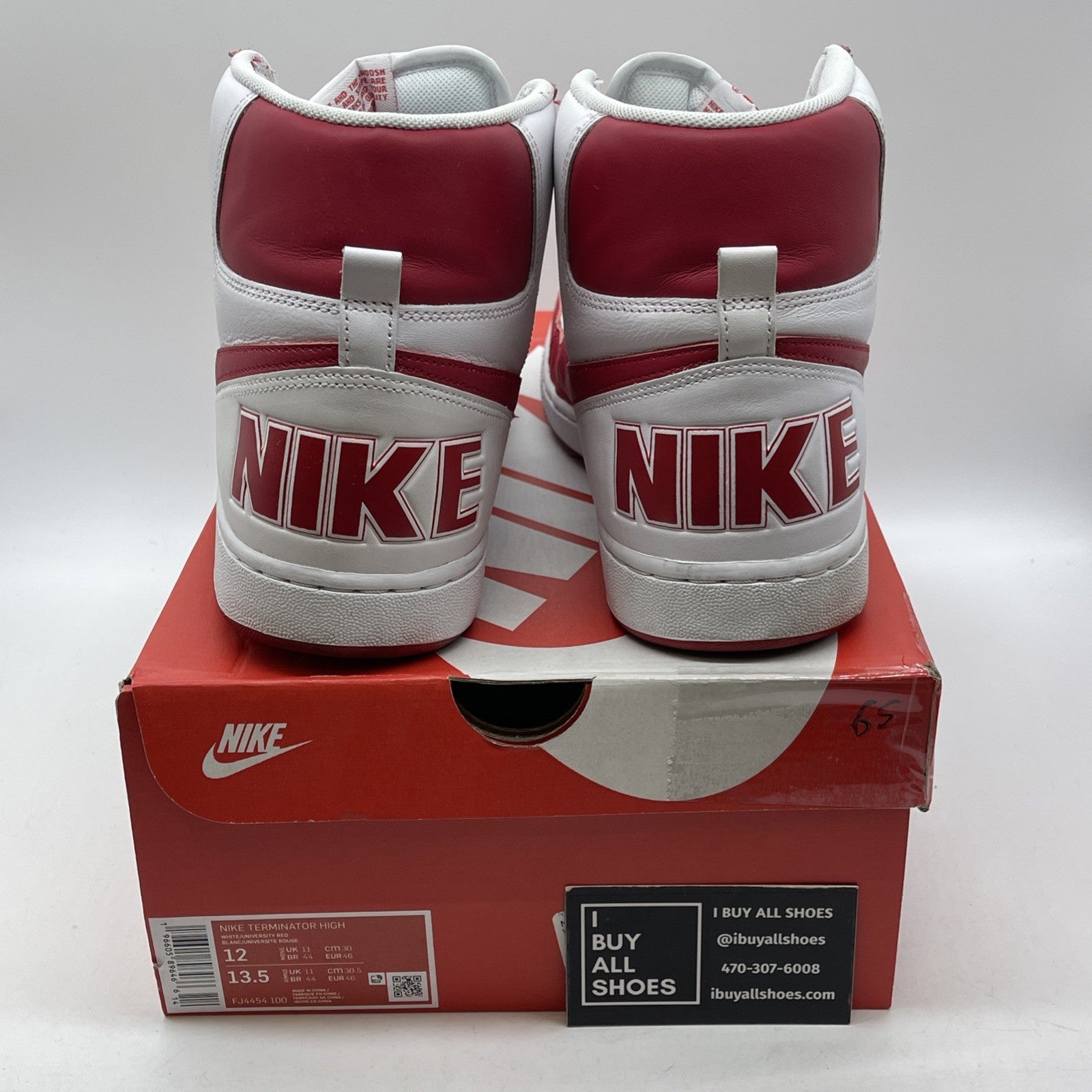 Size 12 - Nike Terminator High University Red White Sneakers Retro (FJ4454-100)