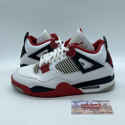 Size 8 - Jordan 4 Retro OG Mid Fire Red Black Grey White Leather (DC7770-160)