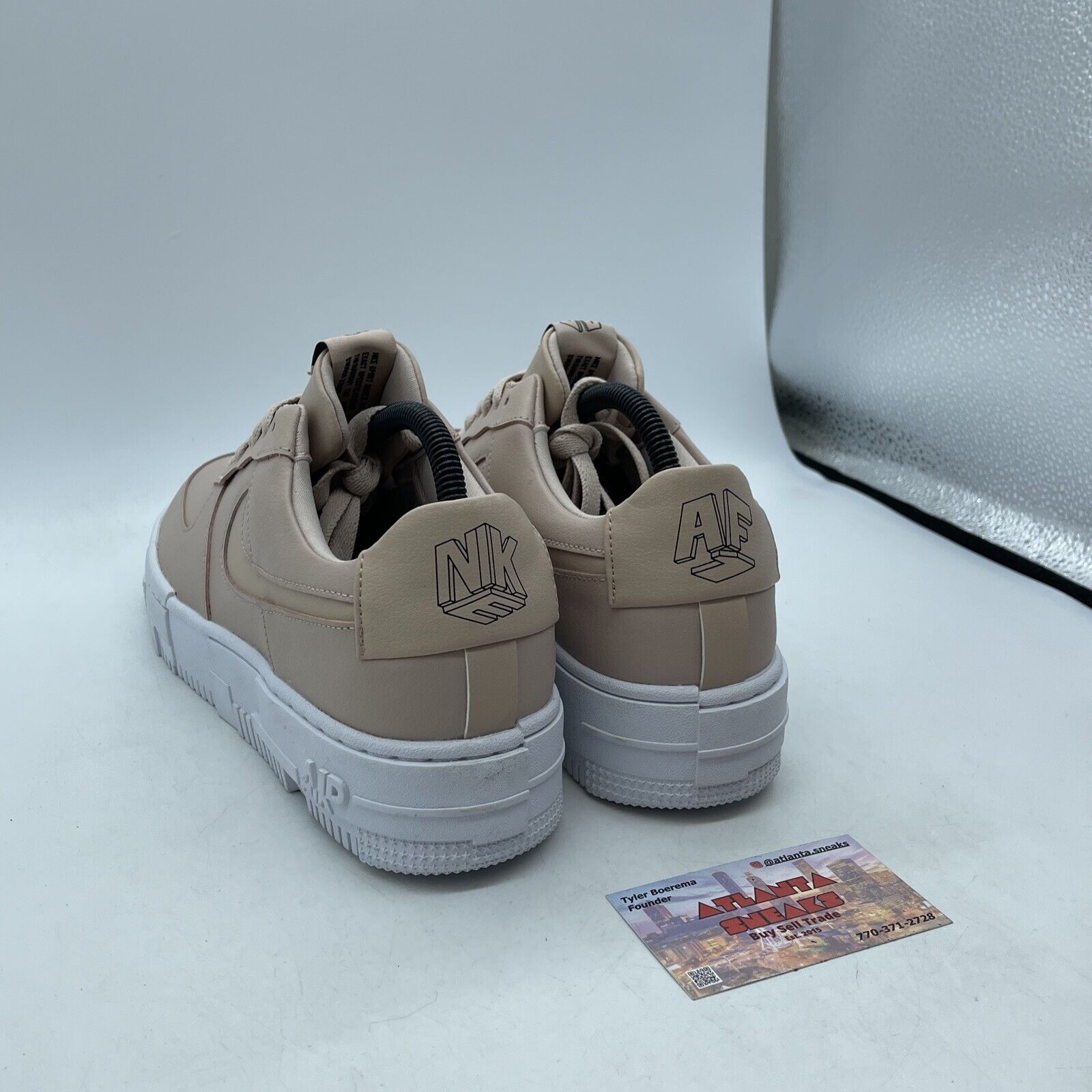 Size 10W - Nike Air Force 1 Pixel Particle Beige Pink Leather (CK6649-200)